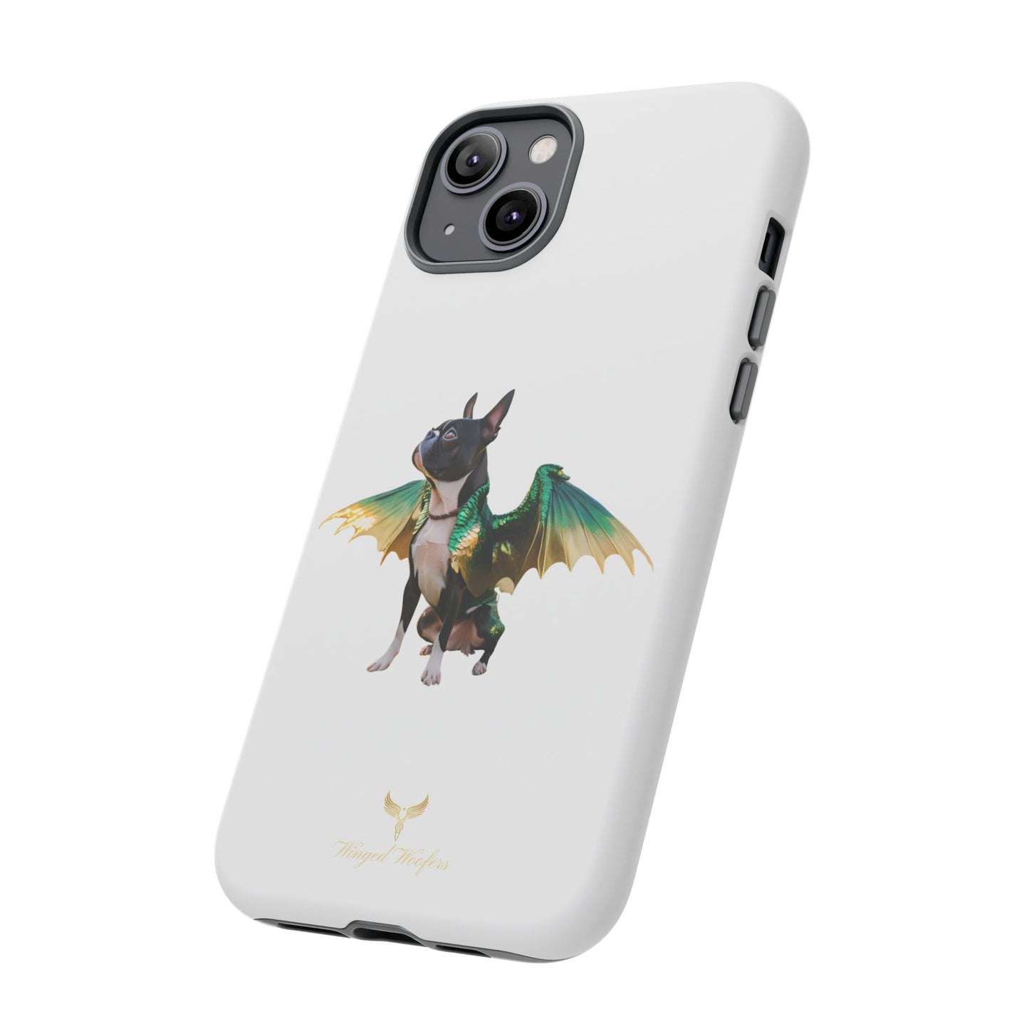 Fantasy Boston Terrier Dog Case - Tough Pet Protection with Wings Design