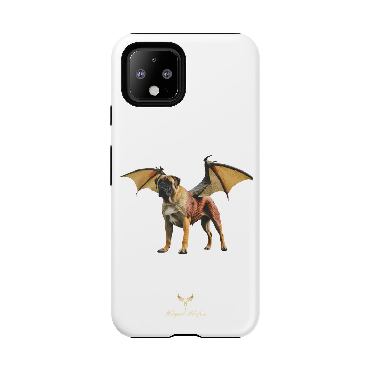 Fantasy Bullmastiff Dog Dragon Phone Case - Tough Cases with Winged Design