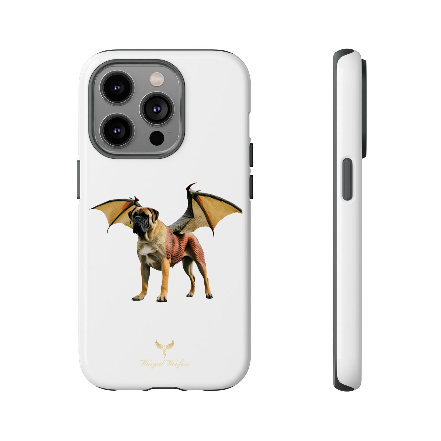 Fantasy Bullmastiff Dog Dragon Phone Case - Tough Cases with Winged Design