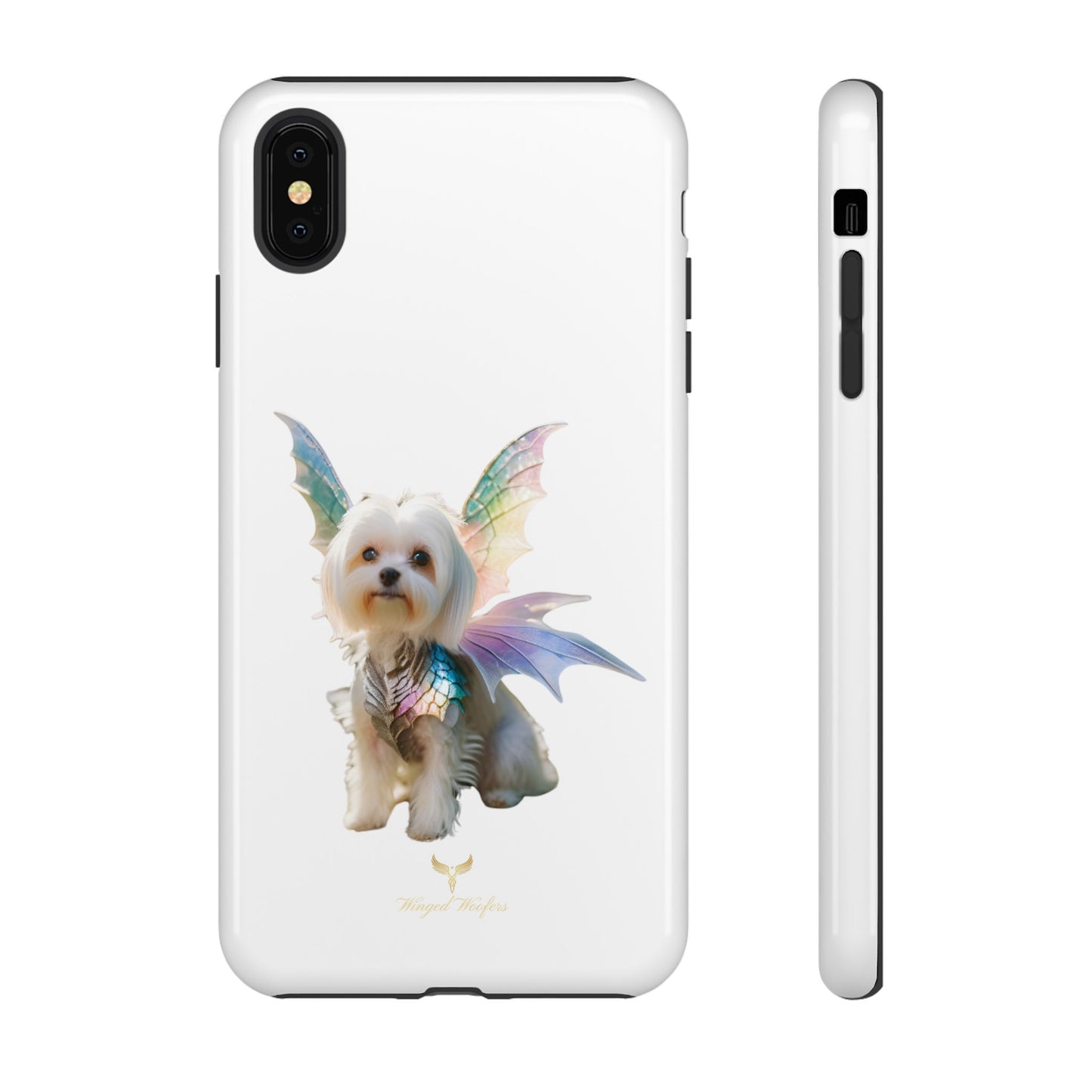 Maltese Dog with Wings Tough Phone Cases