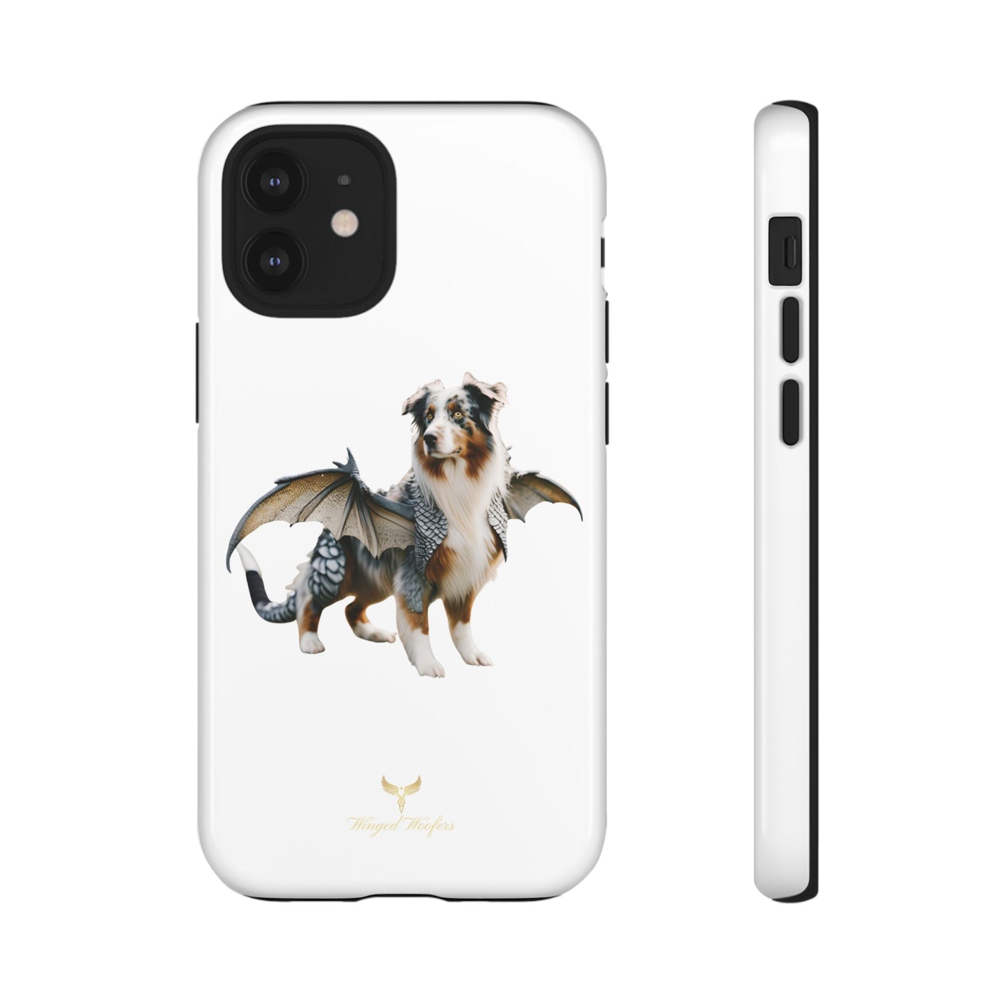 Fantasy Australian Shepherd Dog Phone Case with Wings - Tough Cases for Animal Lovers