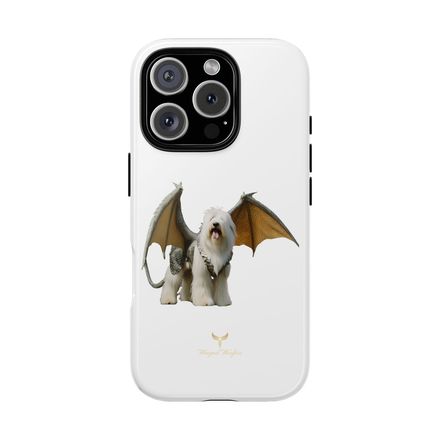 Fantasy Old English Sheepdog Phone Case - Tough Cases with Unique Dragon Wings Design