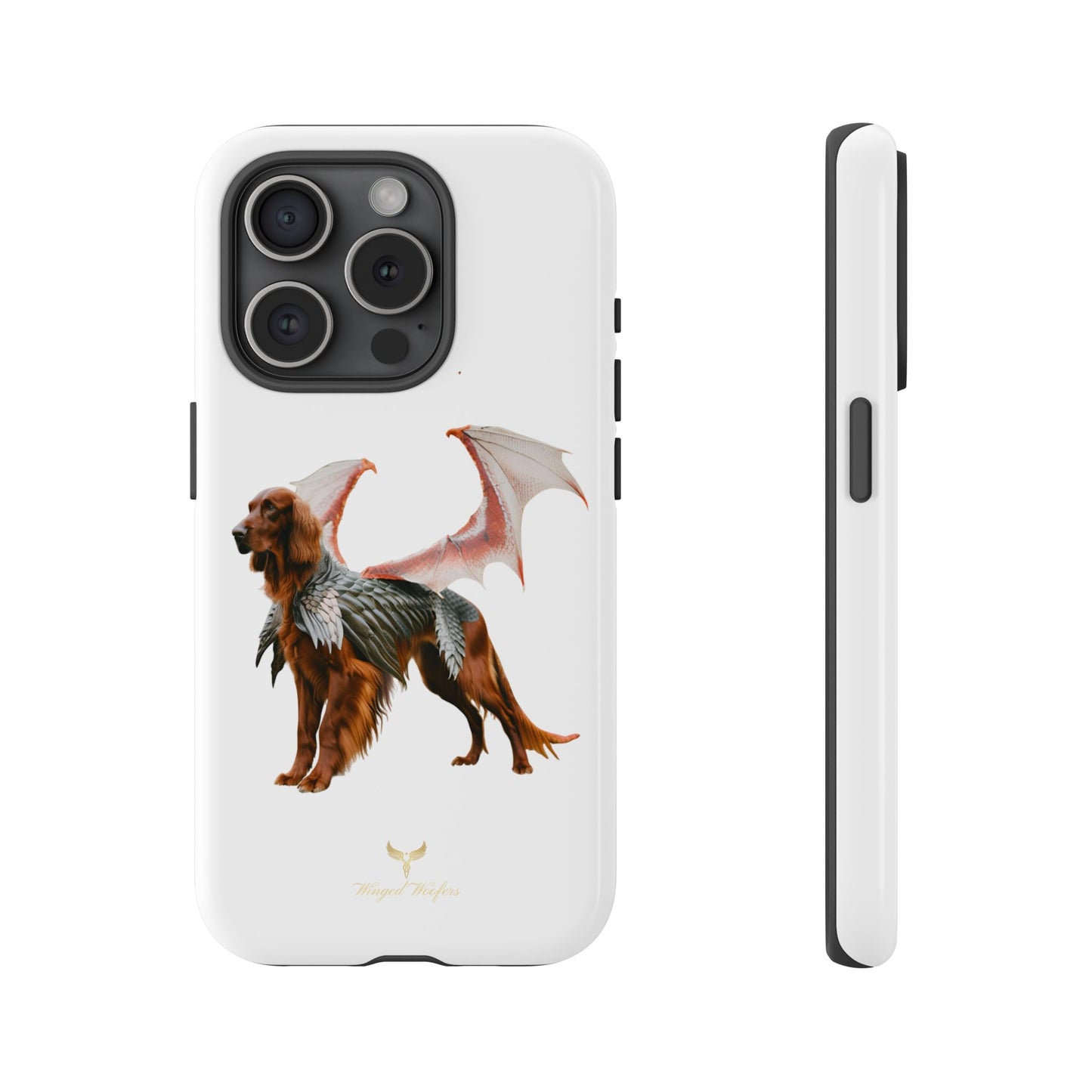 Fantasy Irish Setter with Dragon Wings Phone Case - Tough Cases with Winged Dog Design