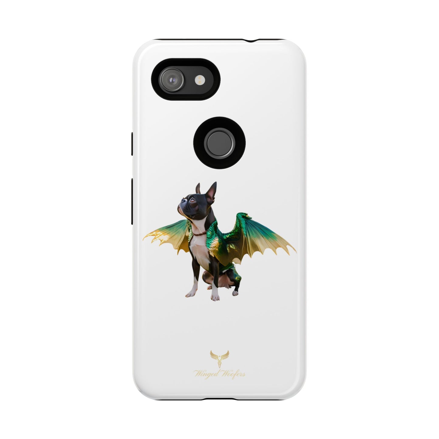 Fantasy Boston Terrier Dog Case - Tough Pet Protection with Wings Design