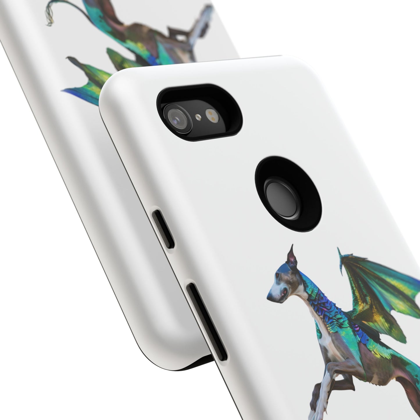 Fantasy Greyhound Dog Phone Case - Whimsical Winged Design for Pet Lovers