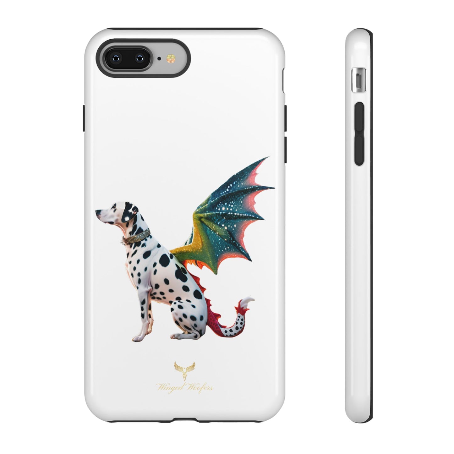 Whimsical Dog Art Phone Case – Tough Cases Featuring Dragon Dalmatian Design