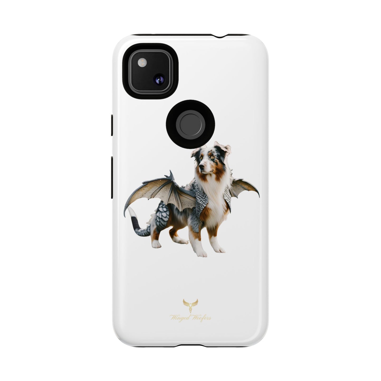 Fantasy Australian Shepherd Dog Phone Case with Wings - Tough Cases for Animal Lovers