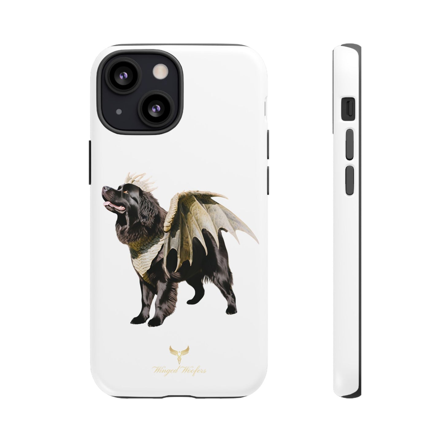 Magical Newfoundland Dog Phone Case - Tough & Stylish Cover with Winged Canine Design