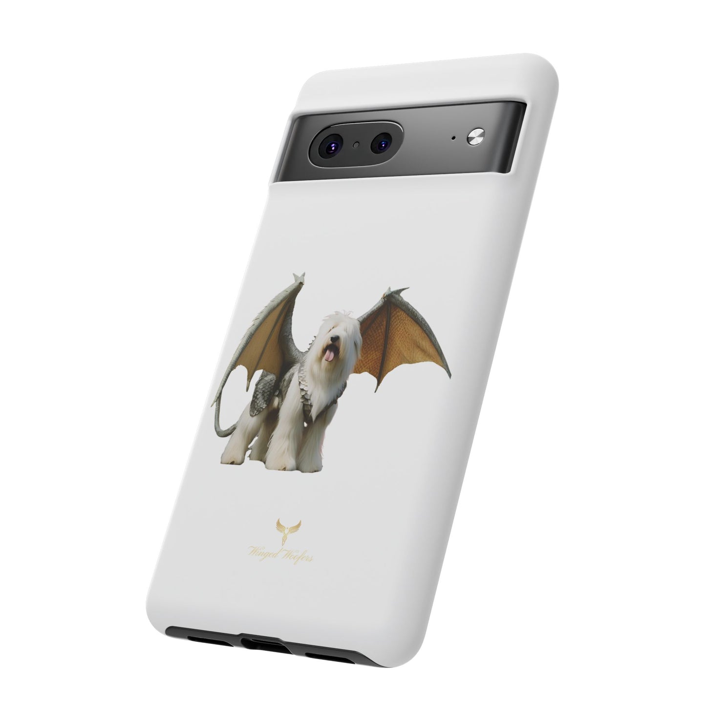 Fantasy Old English Sheepdog Phone Case - Tough Cases with Unique Dragon Wings Design