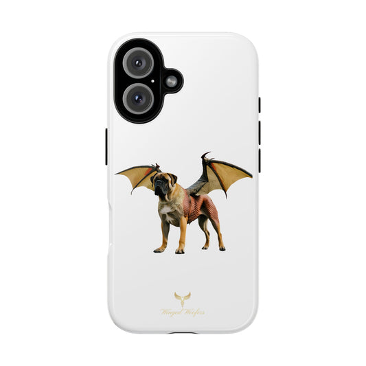 Fantasy Bullmastiff Dog Dragon Phone Case - Tough Cases with Winged Design