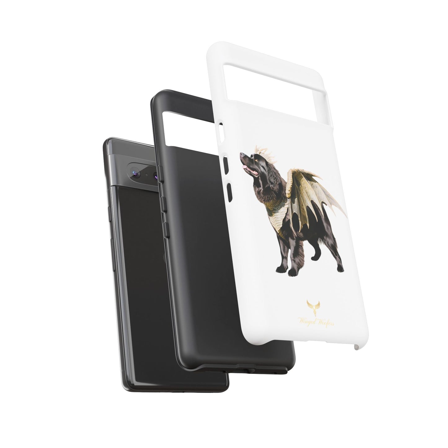 Magical Newfoundland Dog Phone Case - Tough & Stylish Cover with Winged Canine Design