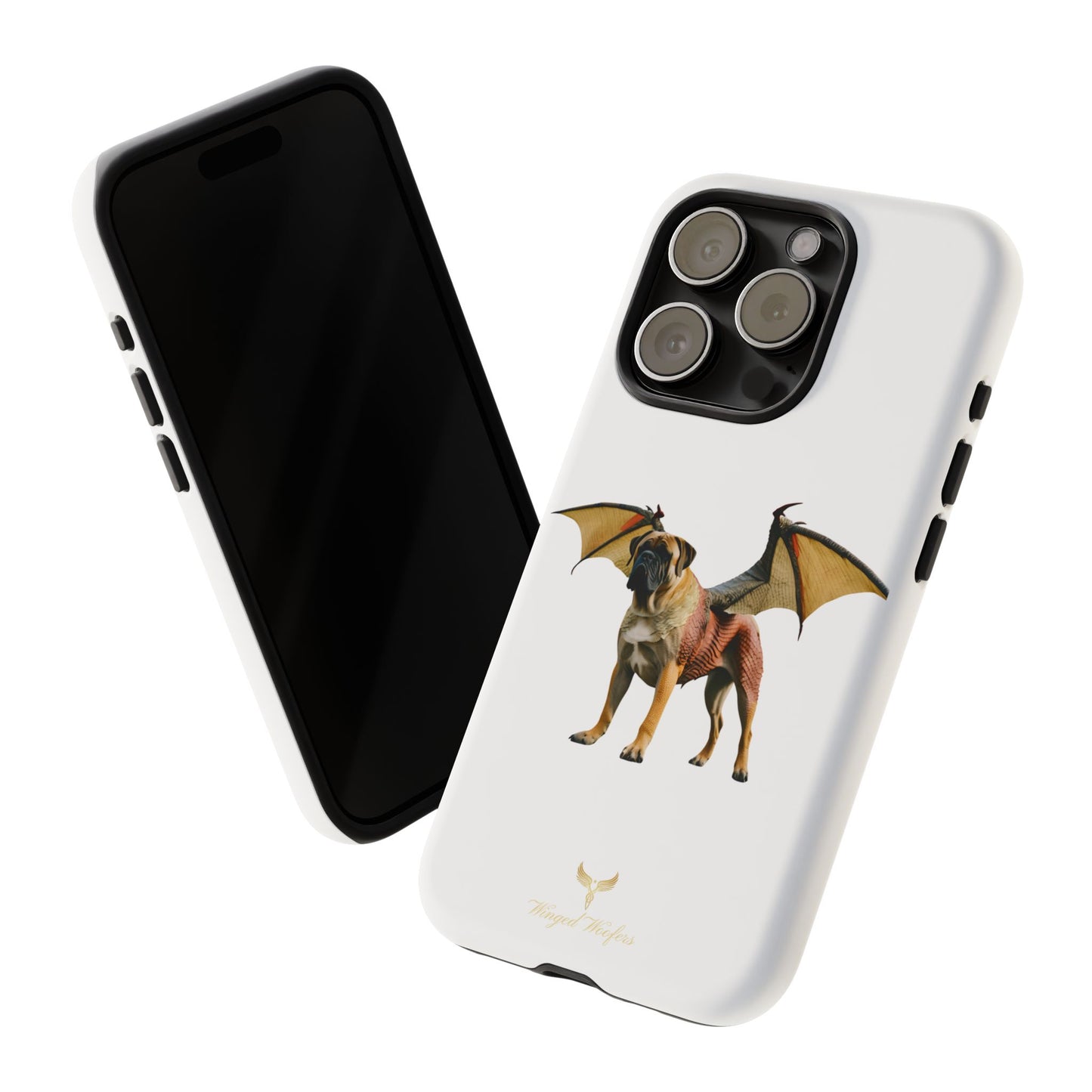 Fantasy Bullmastiff Dog Dragon Phone Case - Tough Cases with Winged Design