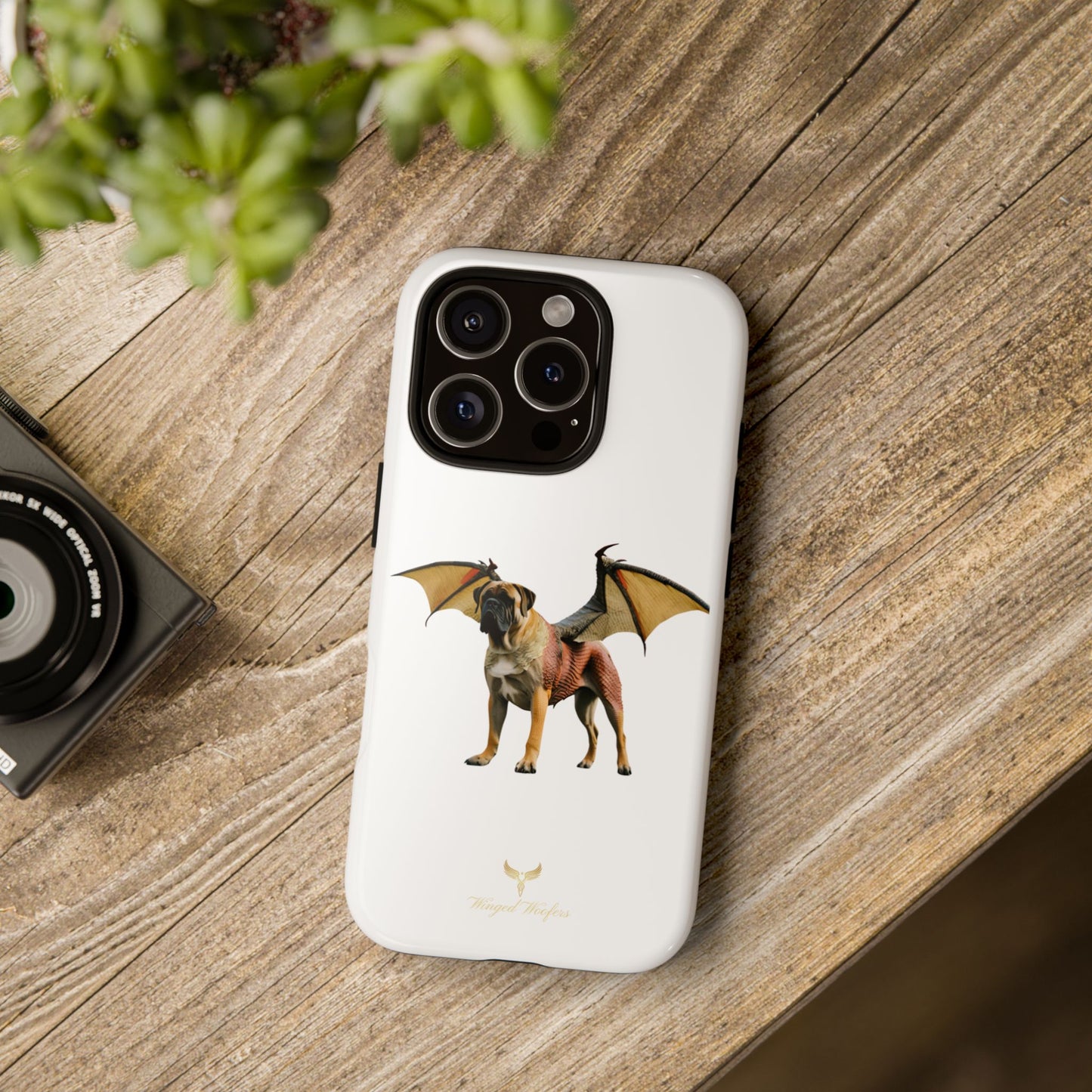 Fantasy Bullmastiff Dog Dragon Phone Case - Tough Cases with Winged Design