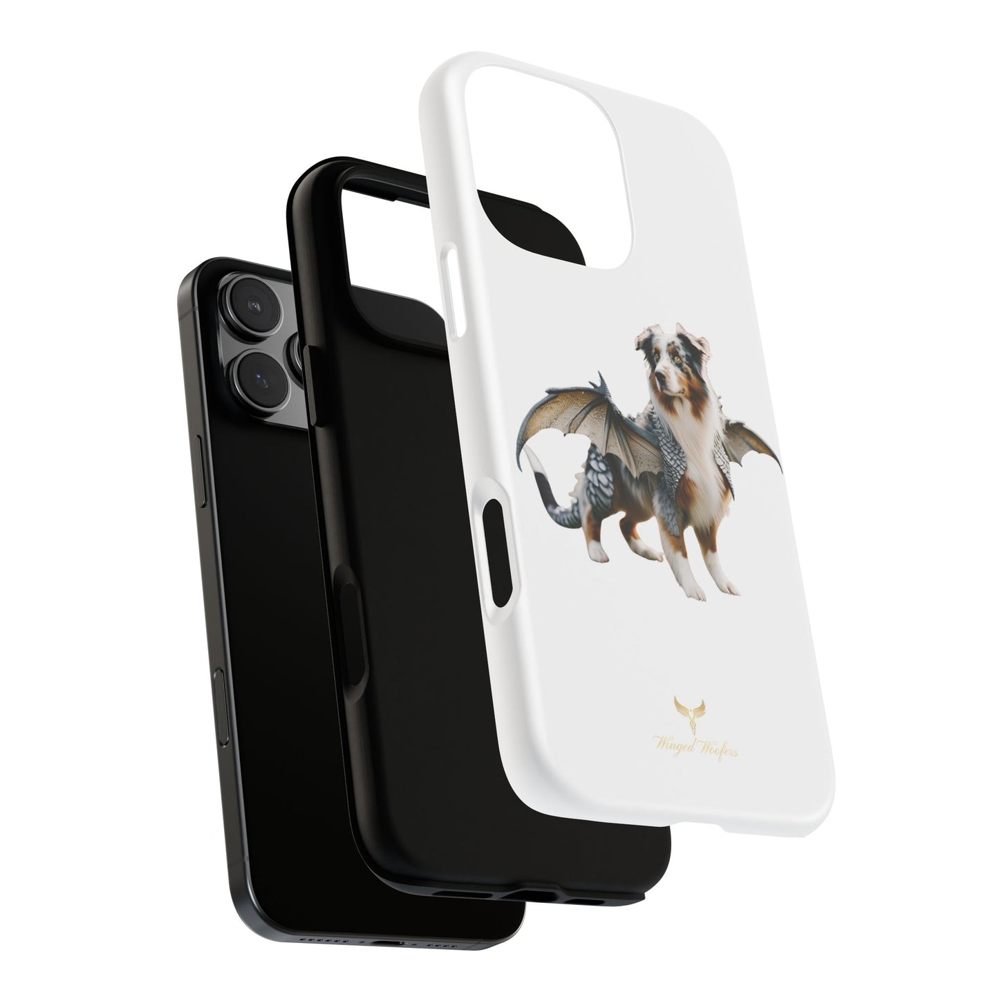 Fantasy Australian Shepherd Dog Phone Case with Wings - Tough Cases for Animal Lovers