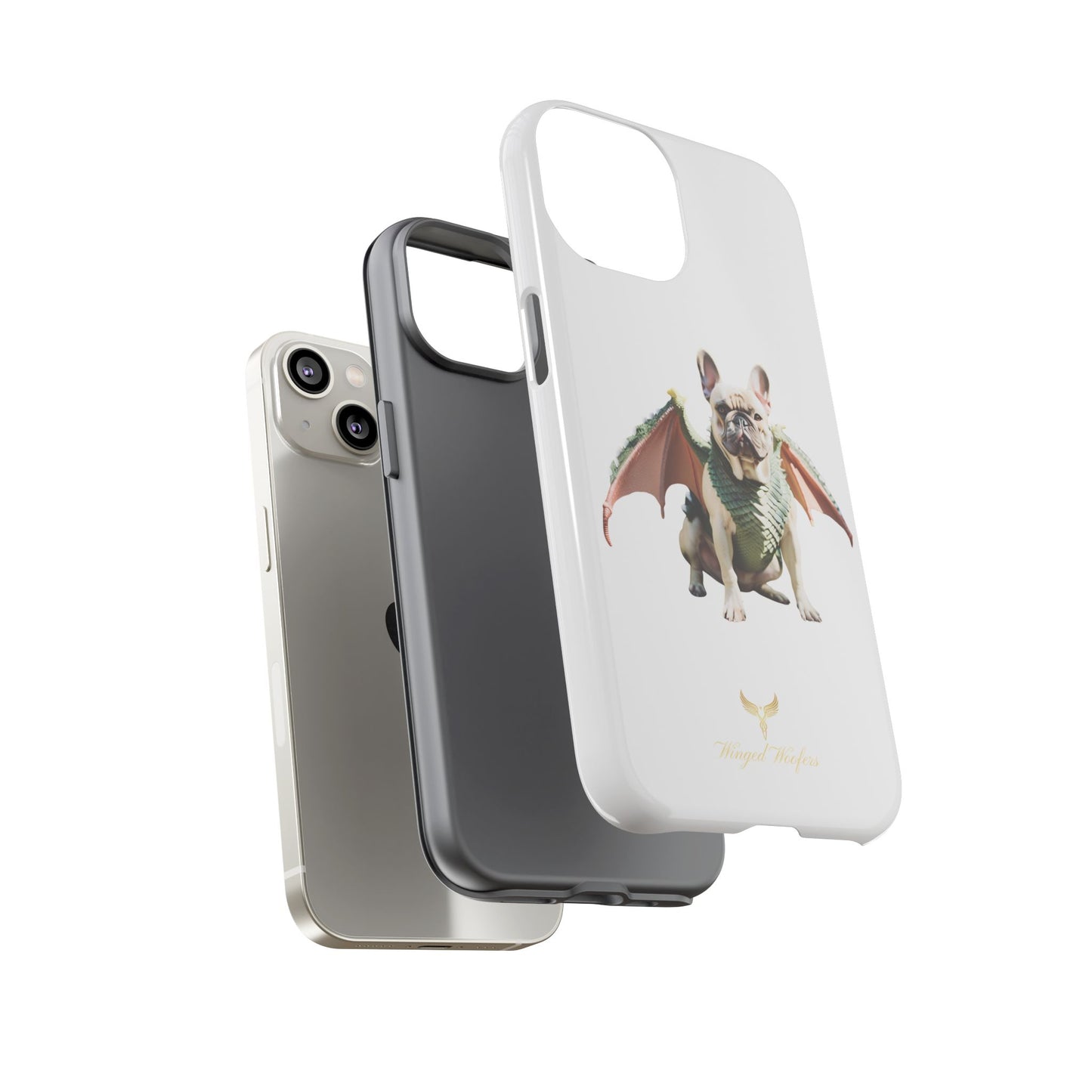 Fantasy French Bulldog Pet Phone Case with Dog in Wings Design