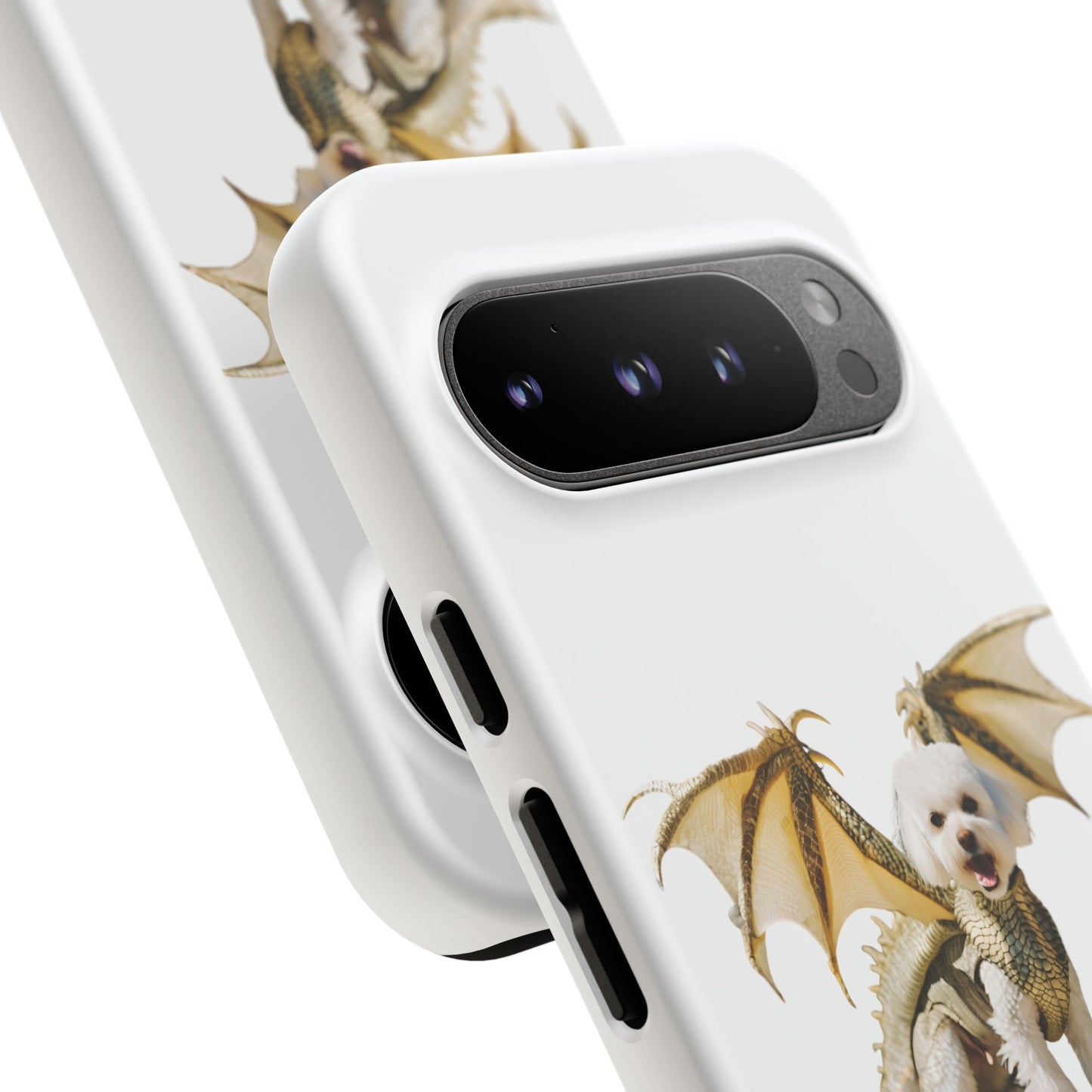 Cute Dragon Bichon Frisé Dog Phone Case - Tough and Stylish Pet-Themed Cover