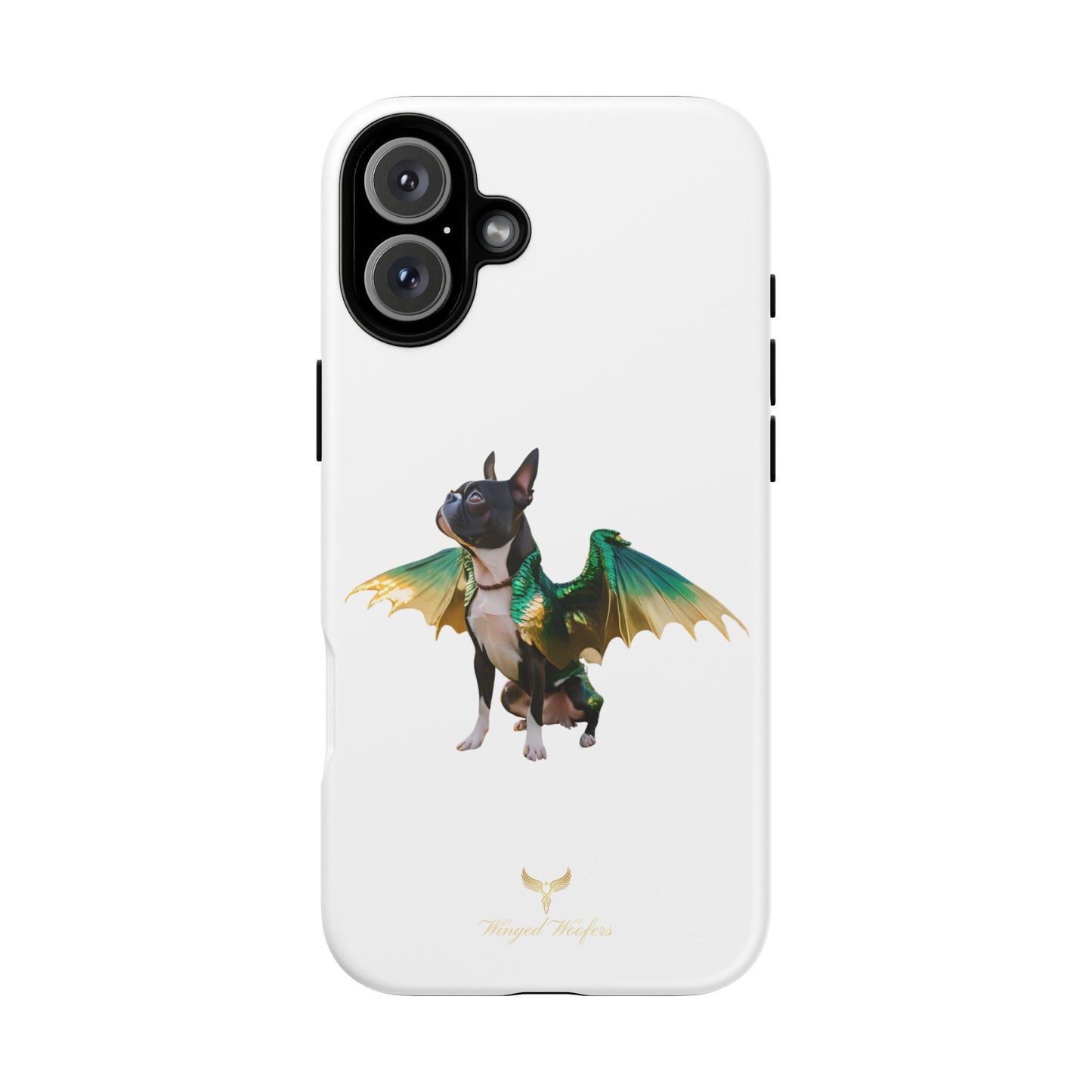 Fantasy Boston Terrier Dog Case - Tough Pet Protection with Wings Design