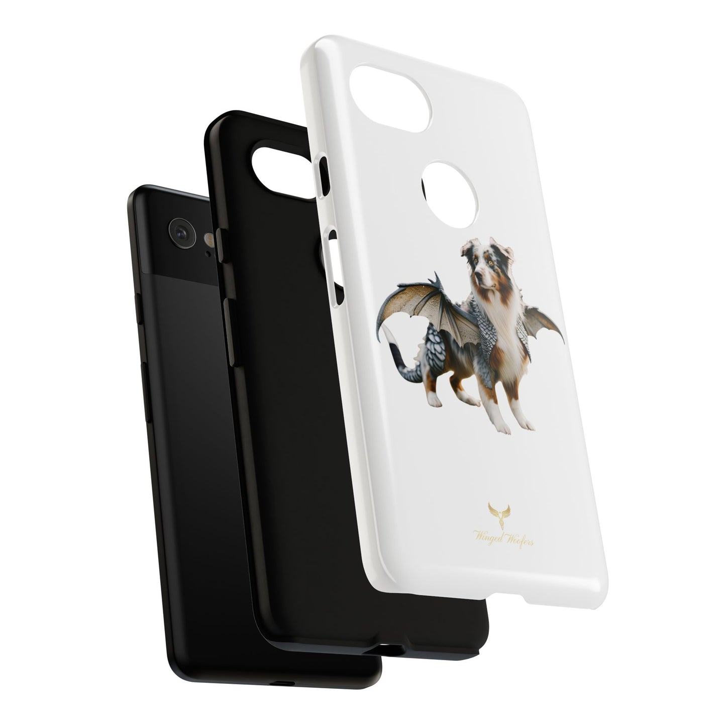 Fantasy Australian Shepherd Dog Phone Case with Wings - Tough Cases for Animal Lovers