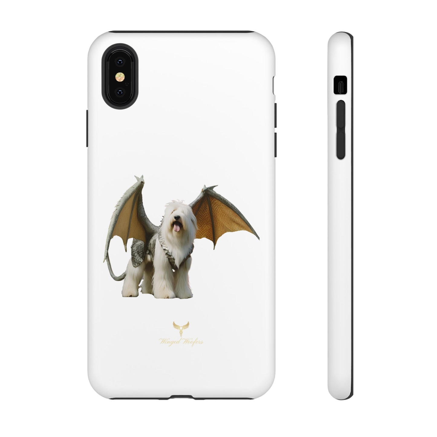 Fantasy Old English Sheepdog Phone Case - Tough Cases with Unique Dragon Wings Design