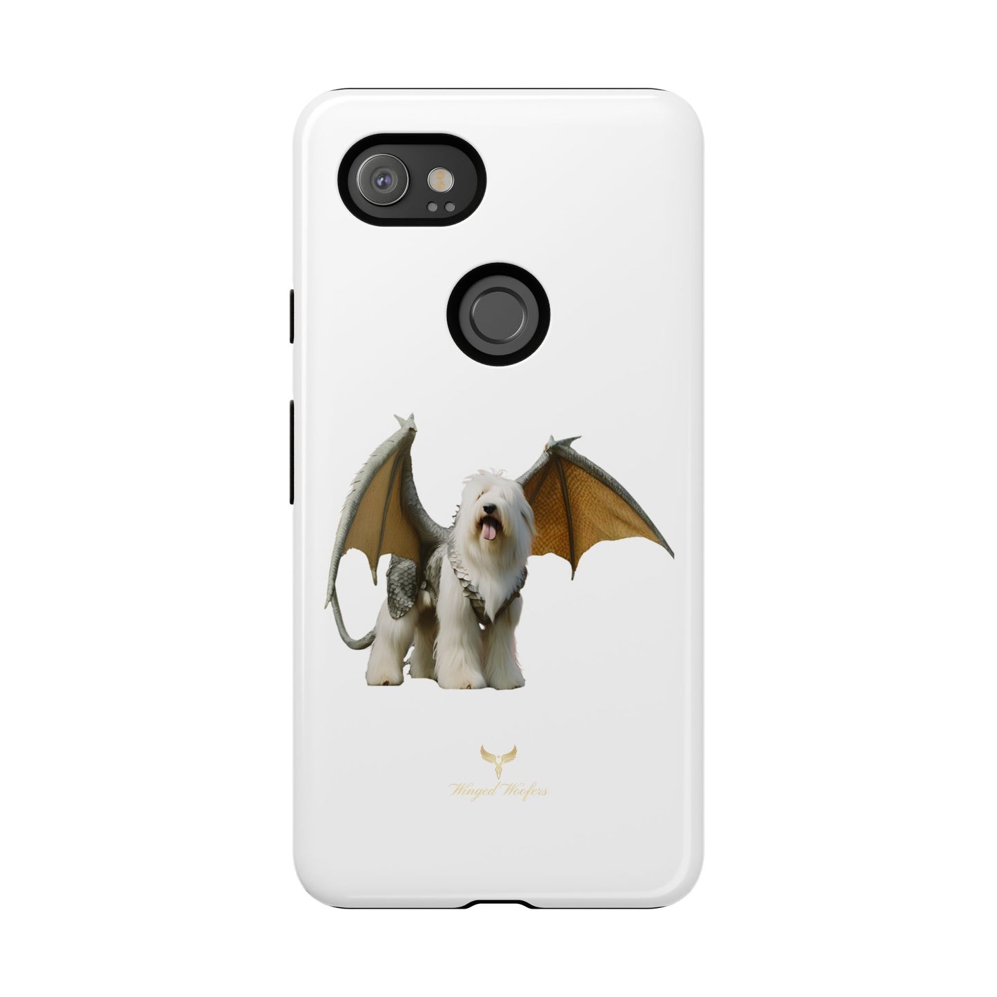 Fantasy Old English Sheepdog Phone Case - Tough Cases with Unique Dragon Wings Design