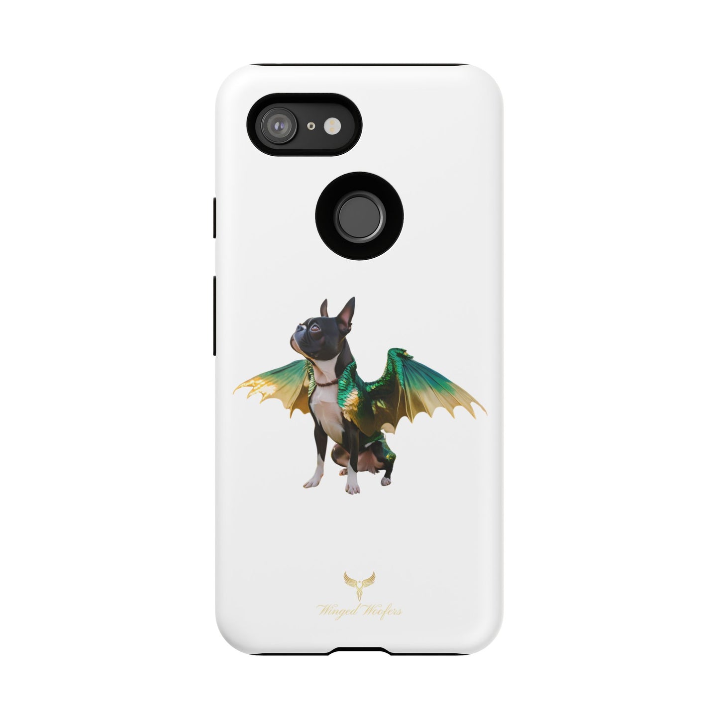 Fantasy Boston Terrier Dog Case - Tough Pet Protection with Wings Design