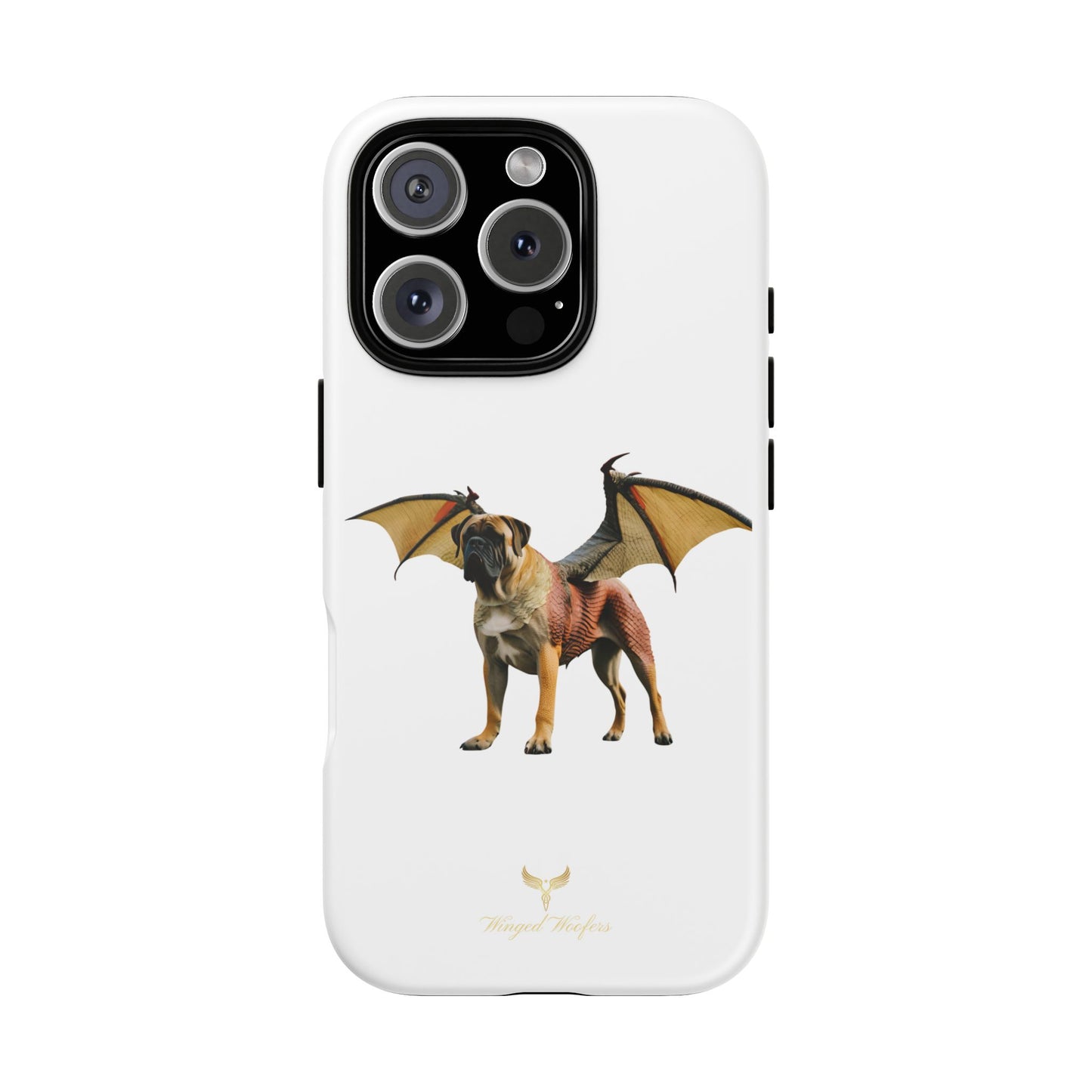 Fantasy Bullmastiff Dog Dragon Phone Case - Tough Cases with Winged Design