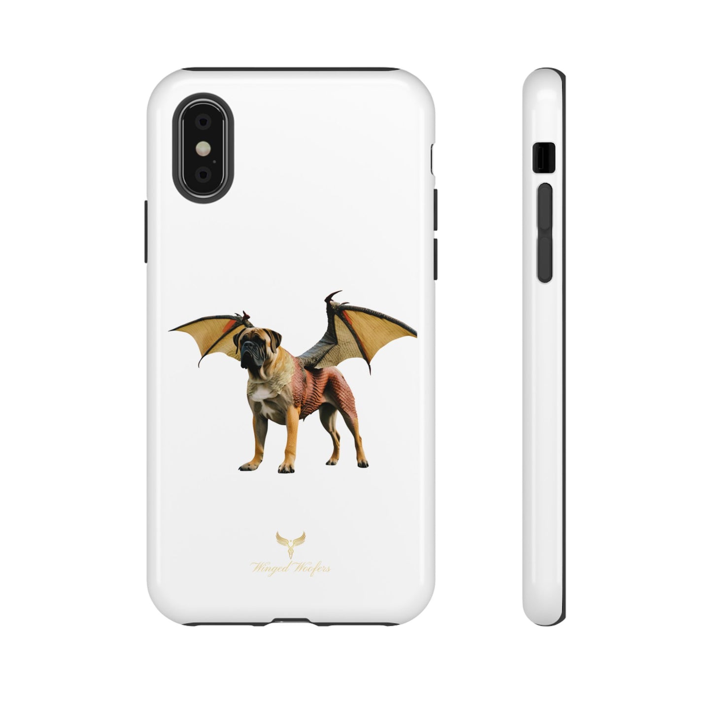 Fantasy Bullmastiff Dog Dragon Phone Case - Tough Cases with Winged Design