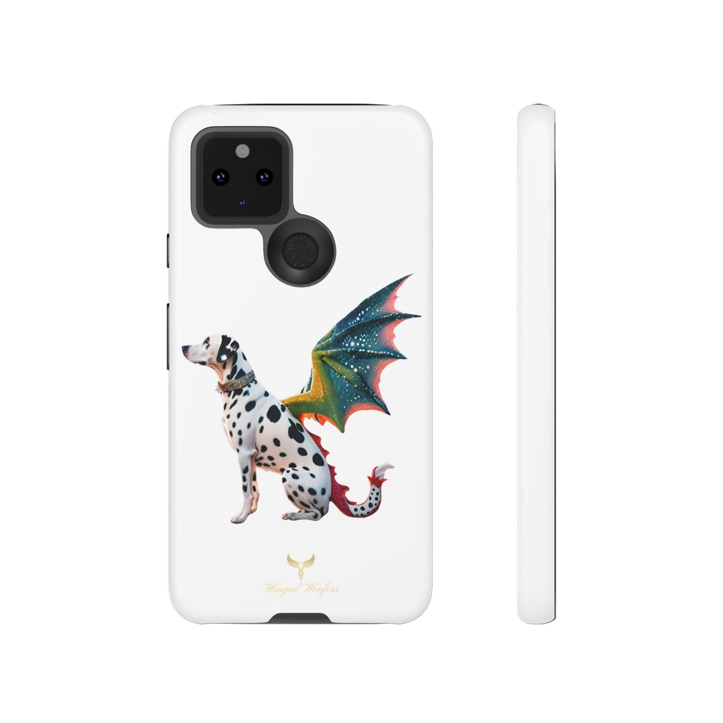 Whimsical Dog Art Phone Case – Tough Cases Featuring Dragon Dalmatian Design