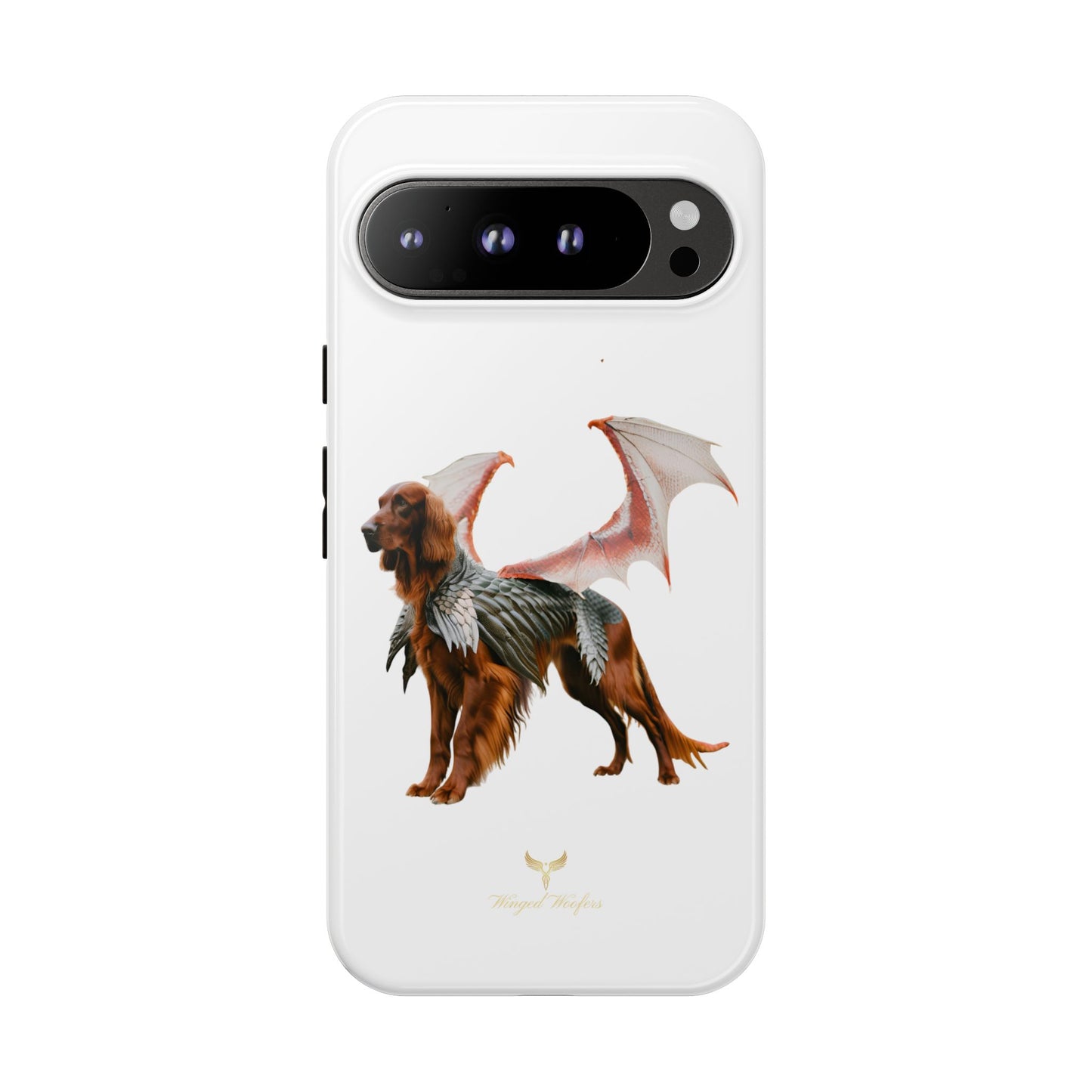 Fantasy Irish Setter with Dragon Wings Phone Case - Tough Cases with Winged Dog Design