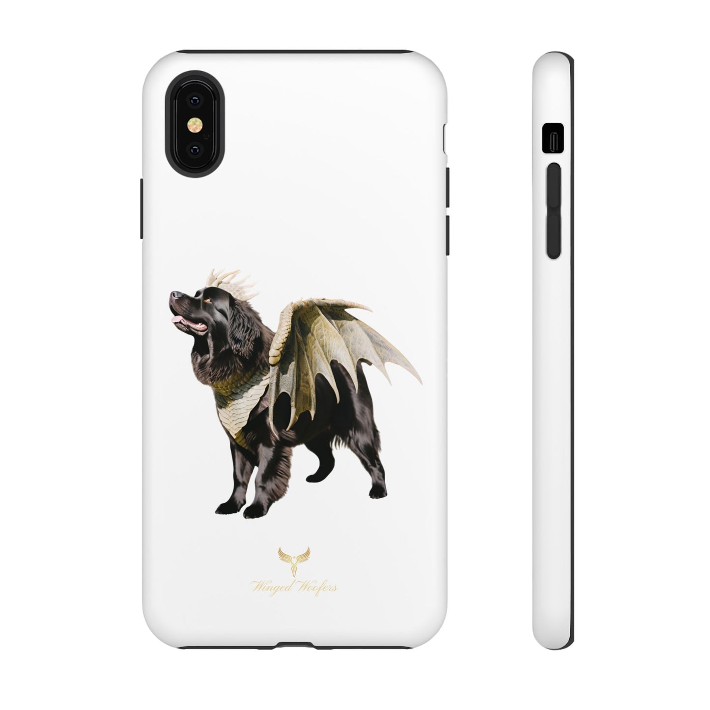 Magical Newfoundland Dog Phone Case - Tough & Stylish Cover with Winged Canine Design