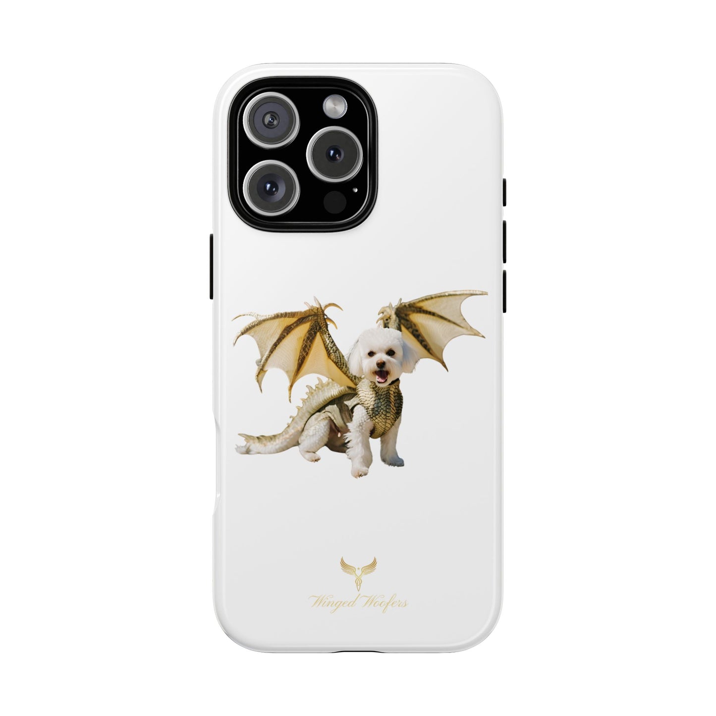 Cute Dragon Bichon Frisé Dog Phone Case - Tough and Stylish Pet-Themed Cover