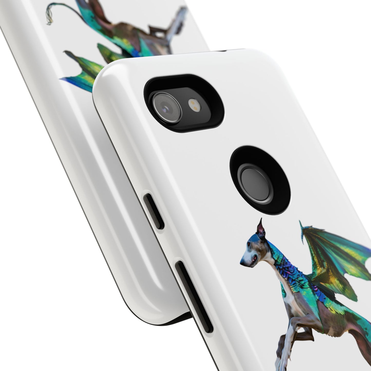 Fantasy Greyhound Dog Phone Case - Whimsical Winged Design for Pet Lovers