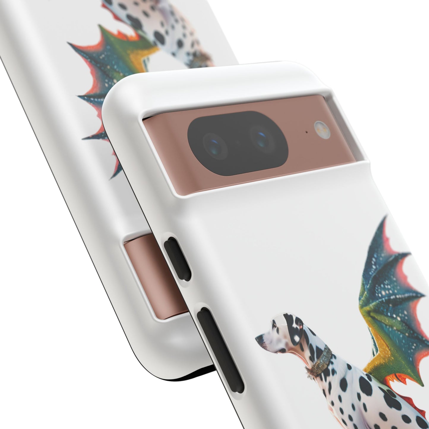 Whimsical Dog Art Phone Case – Tough Cases Featuring Dragon Dalmatian Design