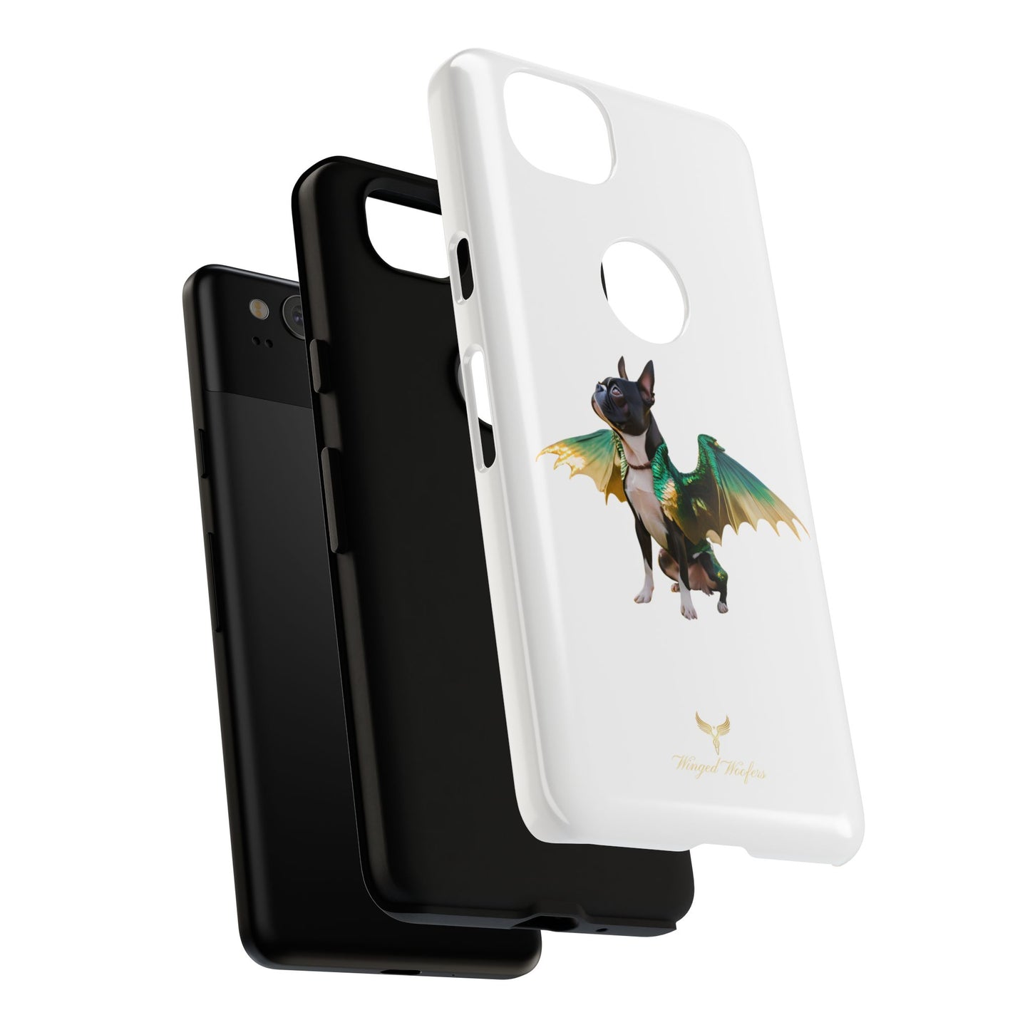 Fantasy Boston Terrier Dog Case - Tough Pet Protection with Wings Design