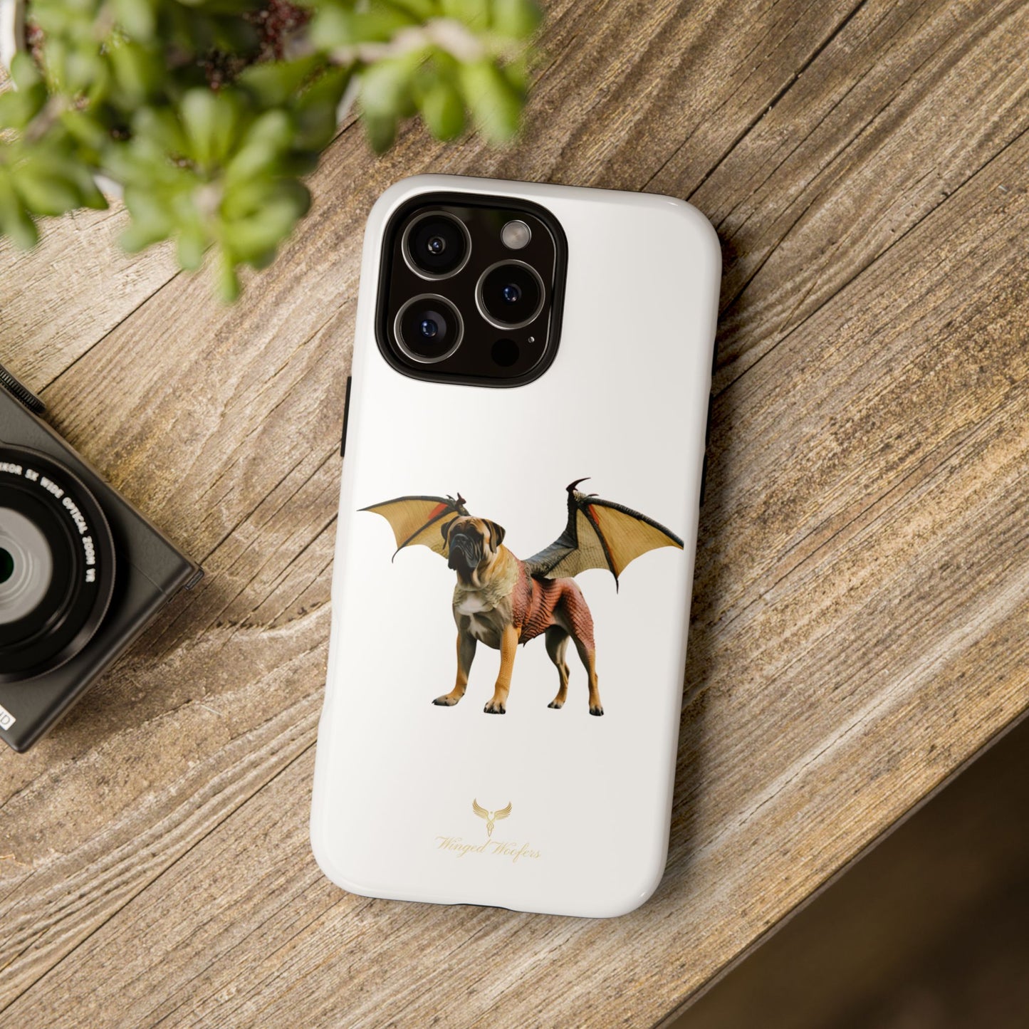 Fantasy Bullmastiff Dog Dragon Phone Case - Tough Cases with Winged Design