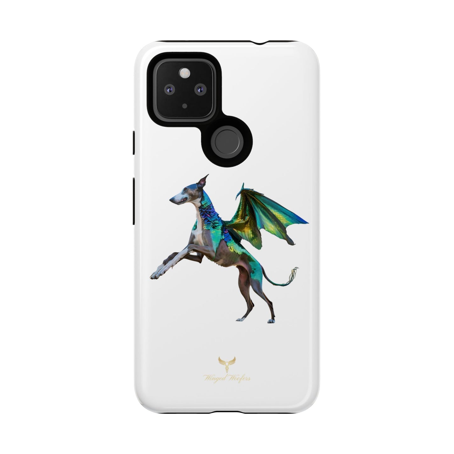 Fantasy Greyhound Dog Phone Case - Whimsical Winged Design for Pet Lovers