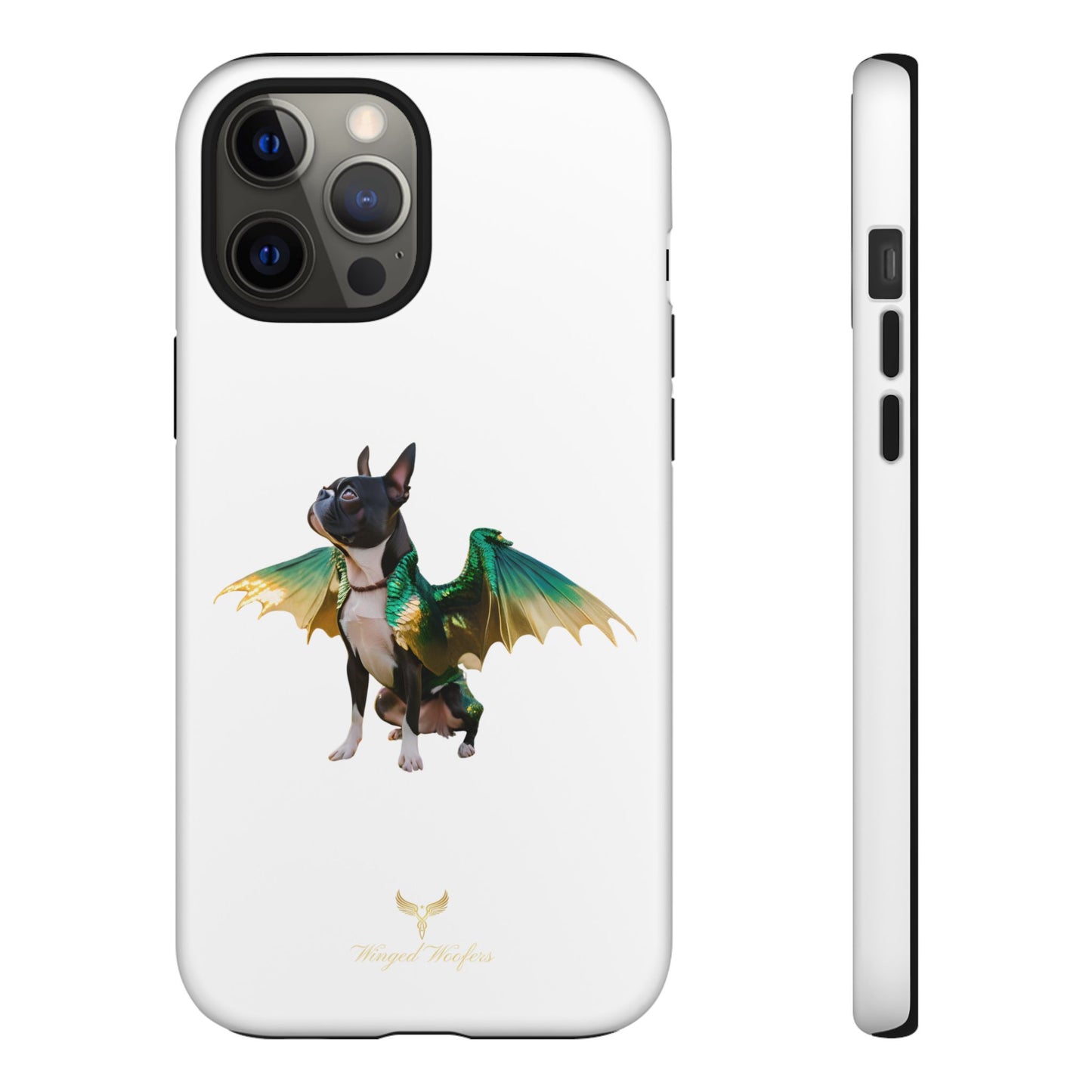 Fantasy Boston Terrier Dog Case - Tough Pet Protection with Wings Design