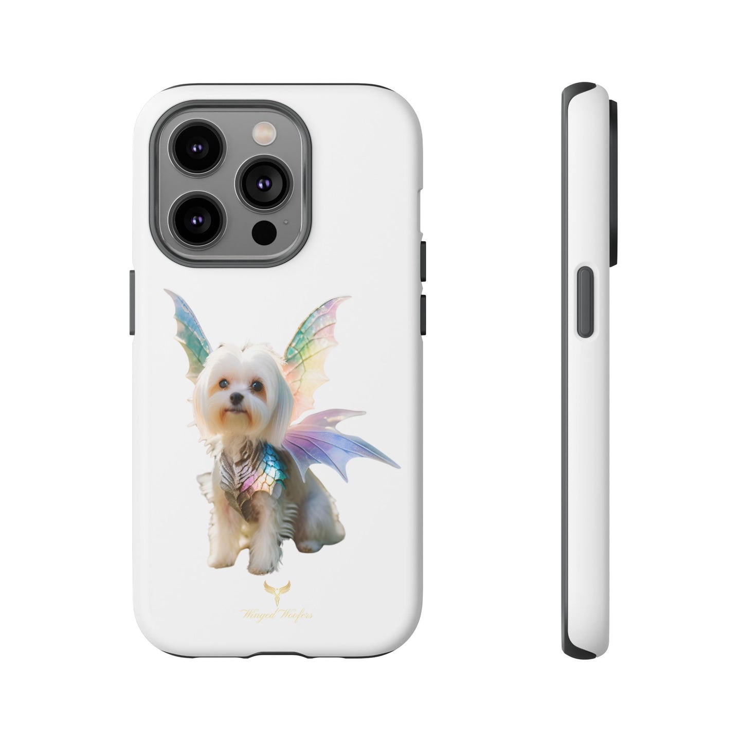 Maltese Dog with Wings Tough Phone Cases