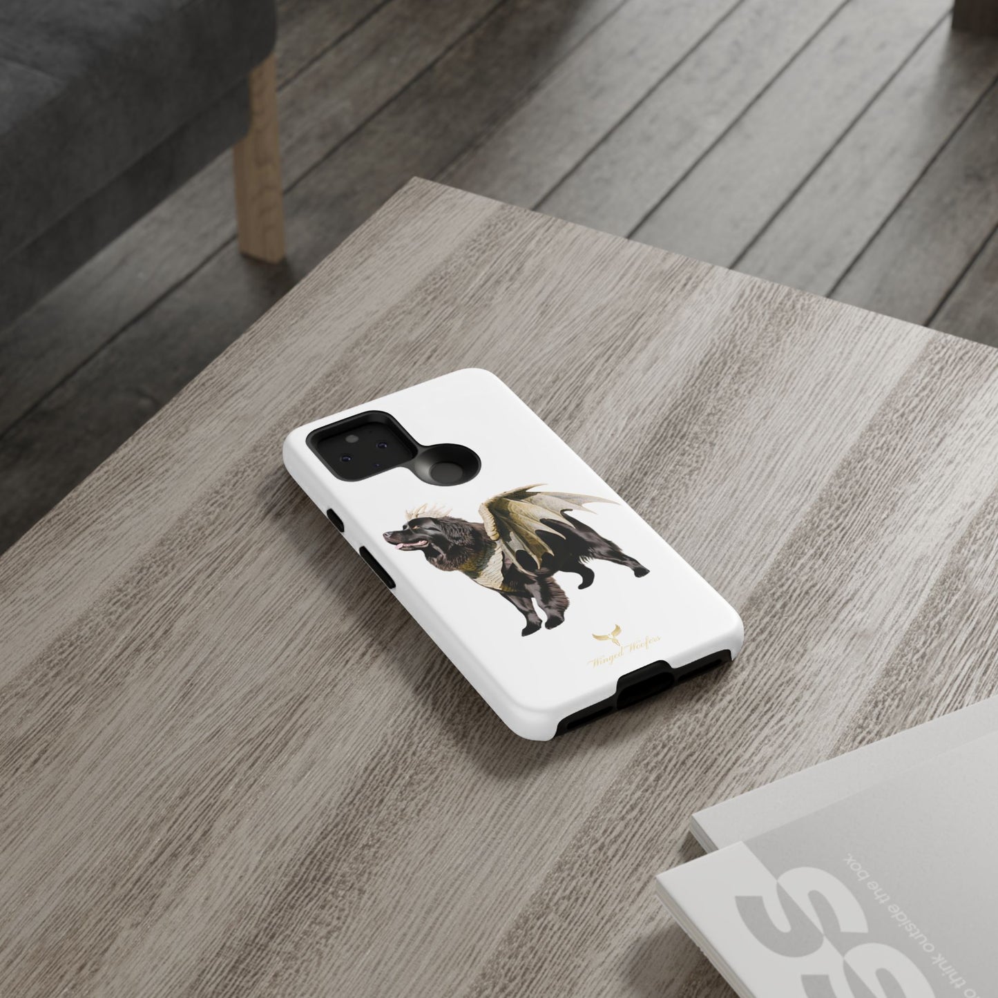 Magical Newfoundland Dog Phone Case - Tough & Stylish Cover with Winged Canine Design