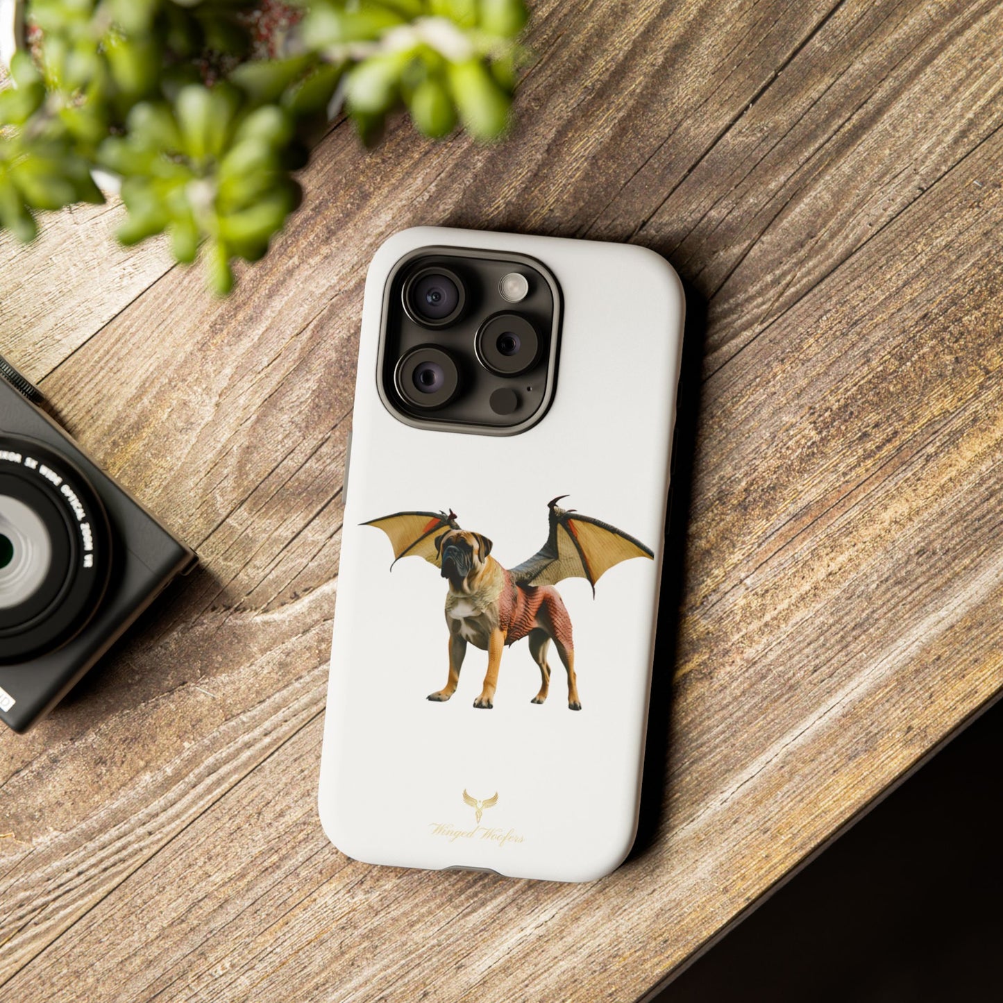 Fantasy Bullmastiff Dog Dragon Phone Case - Tough Cases with Winged Design