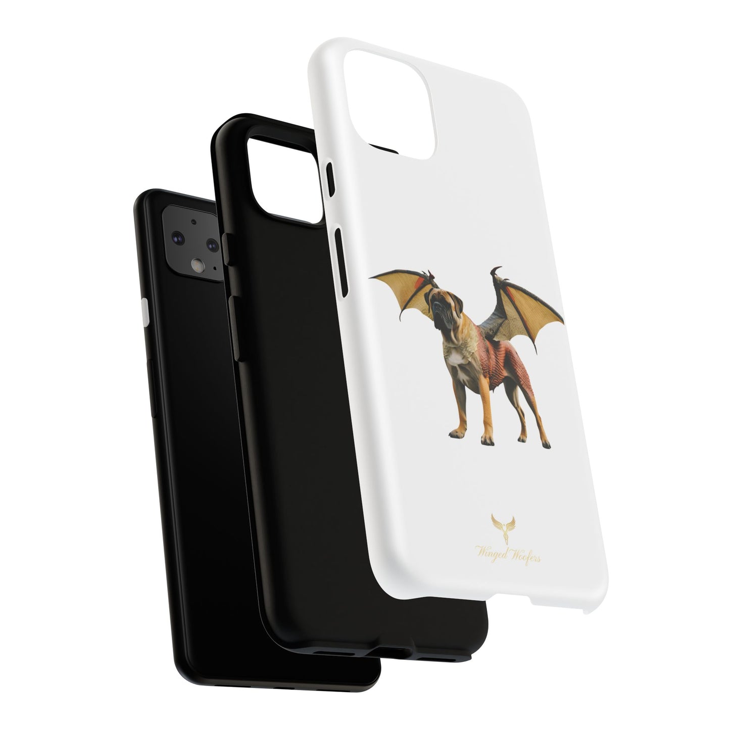 Fantasy Bullmastiff Dog Dragon Phone Case - Tough Cases with Winged Design