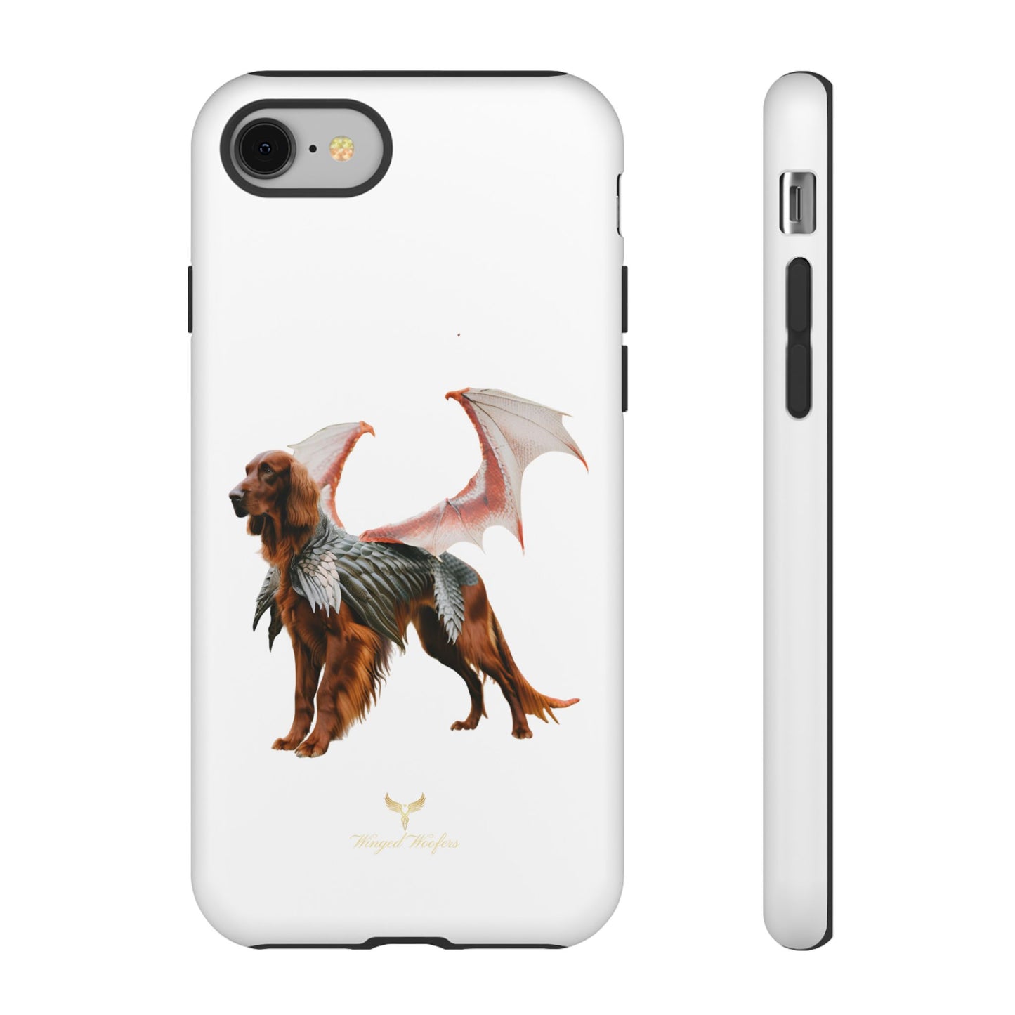 Fantasy Irish Setter with Dragon Wings Phone Case - Tough Cases with Winged Dog Design