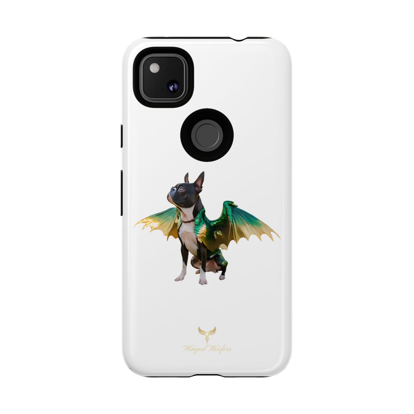 Fantasy Boston Terrier Dog Case - Tough Pet Protection with Wings Design