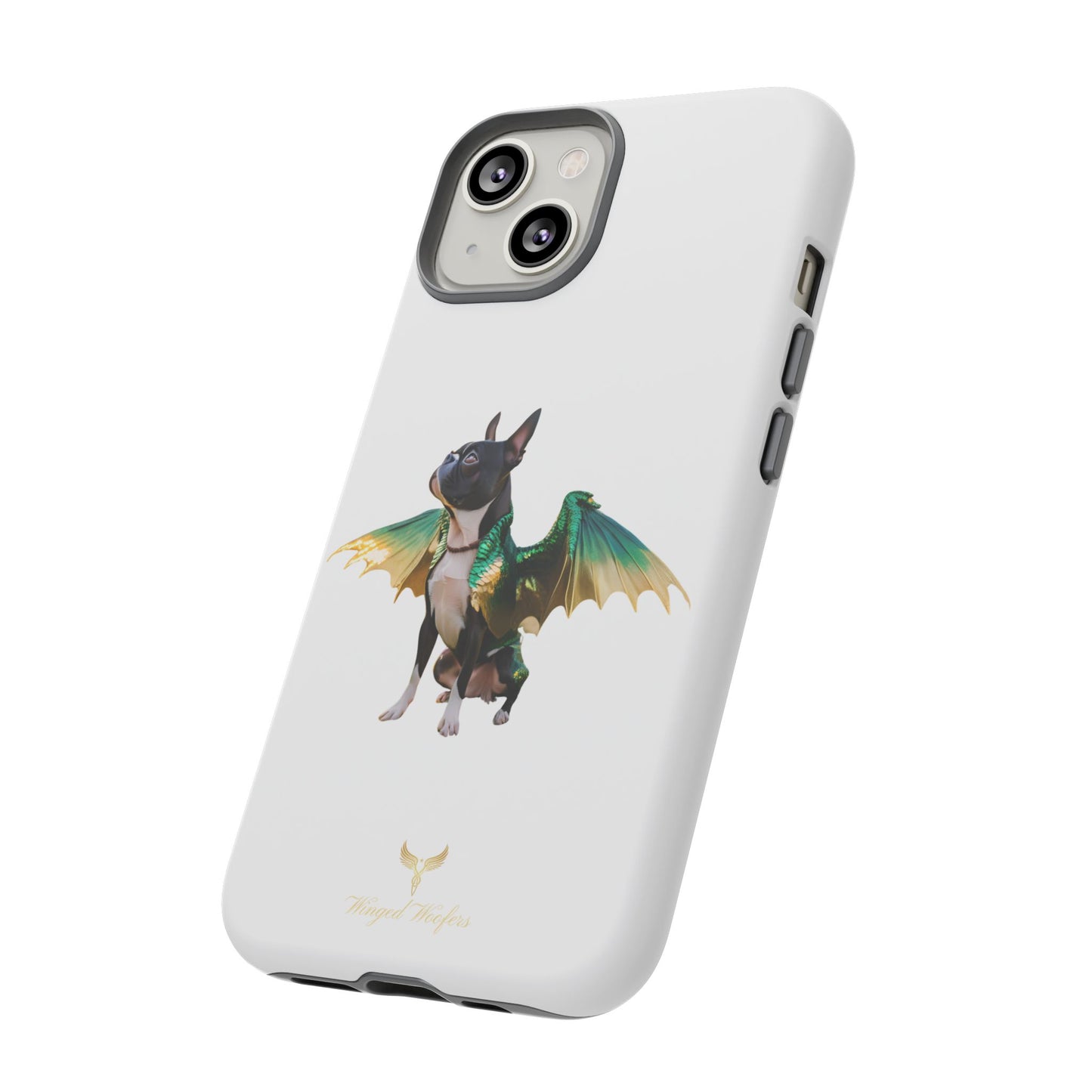 Fantasy Boston Terrier Dog Case - Tough Pet Protection with Wings Design