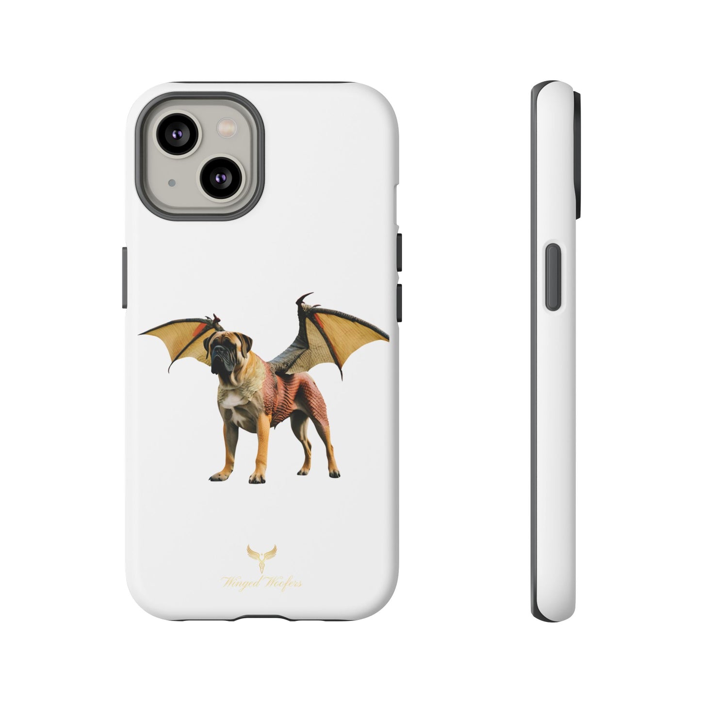 Fantasy Bullmastiff Dog Dragon Phone Case - Tough Cases with Winged Design