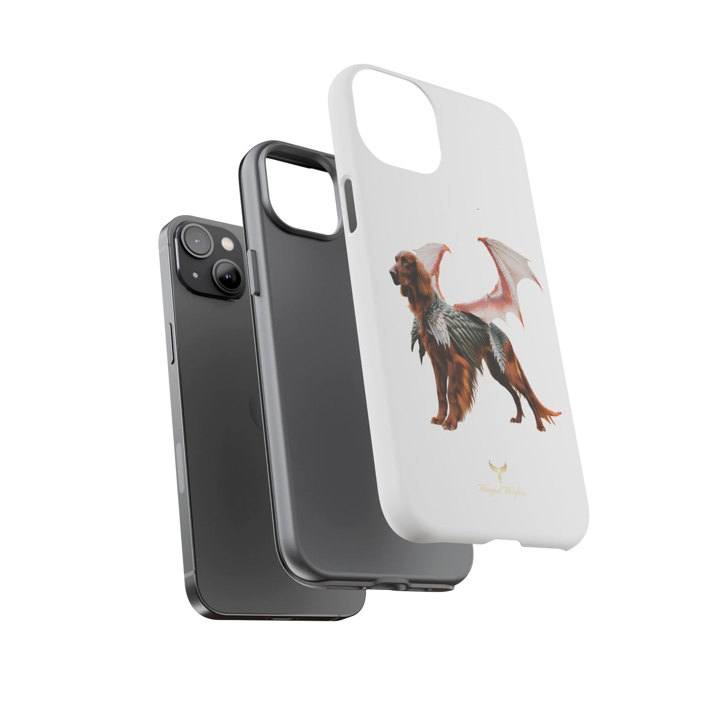 Fantasy Irish Setter with Dragon Wings Phone Case - Tough Cases with Winged Dog Design