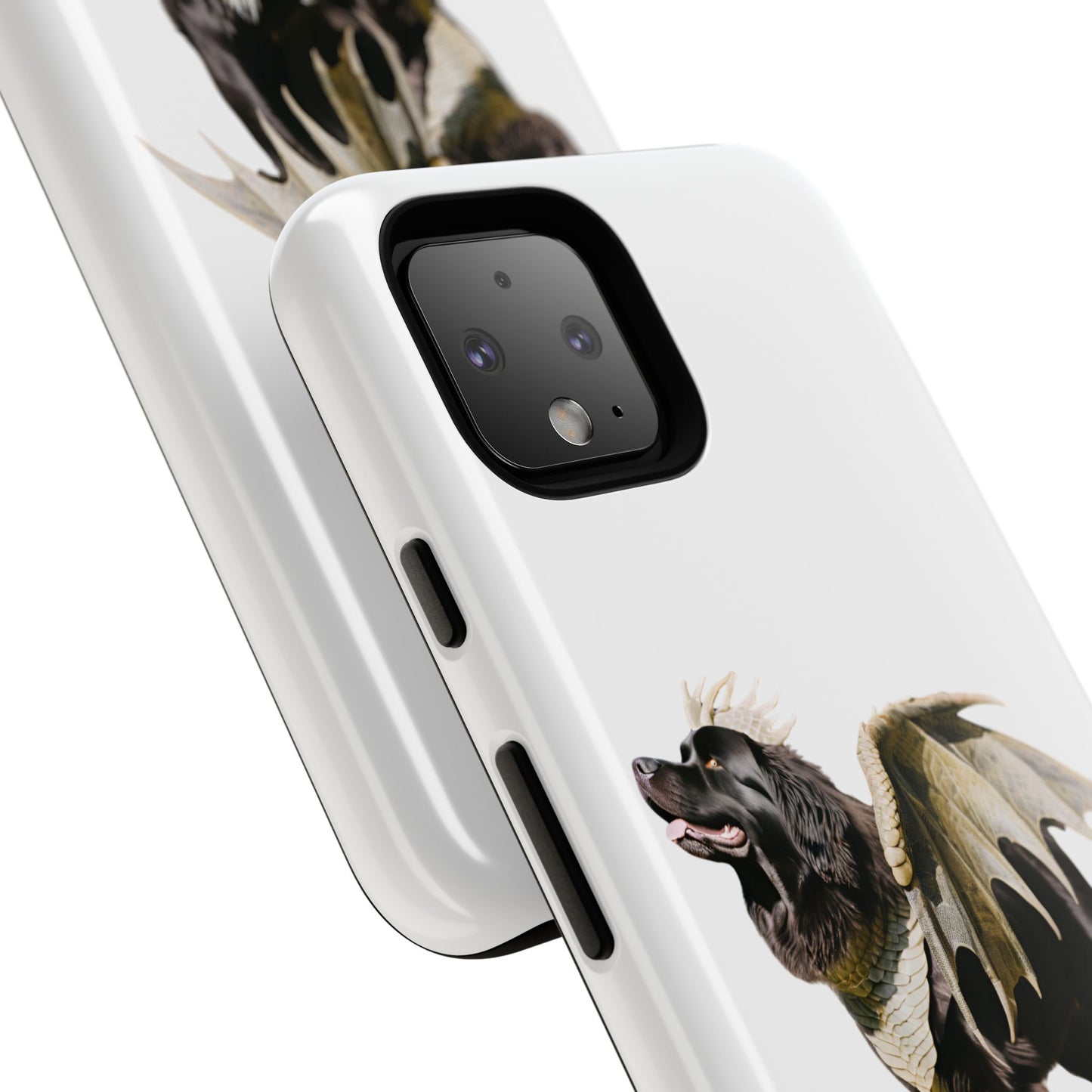 Magical Newfoundland Dog Phone Case - Tough & Stylish Cover with Winged Canine Design