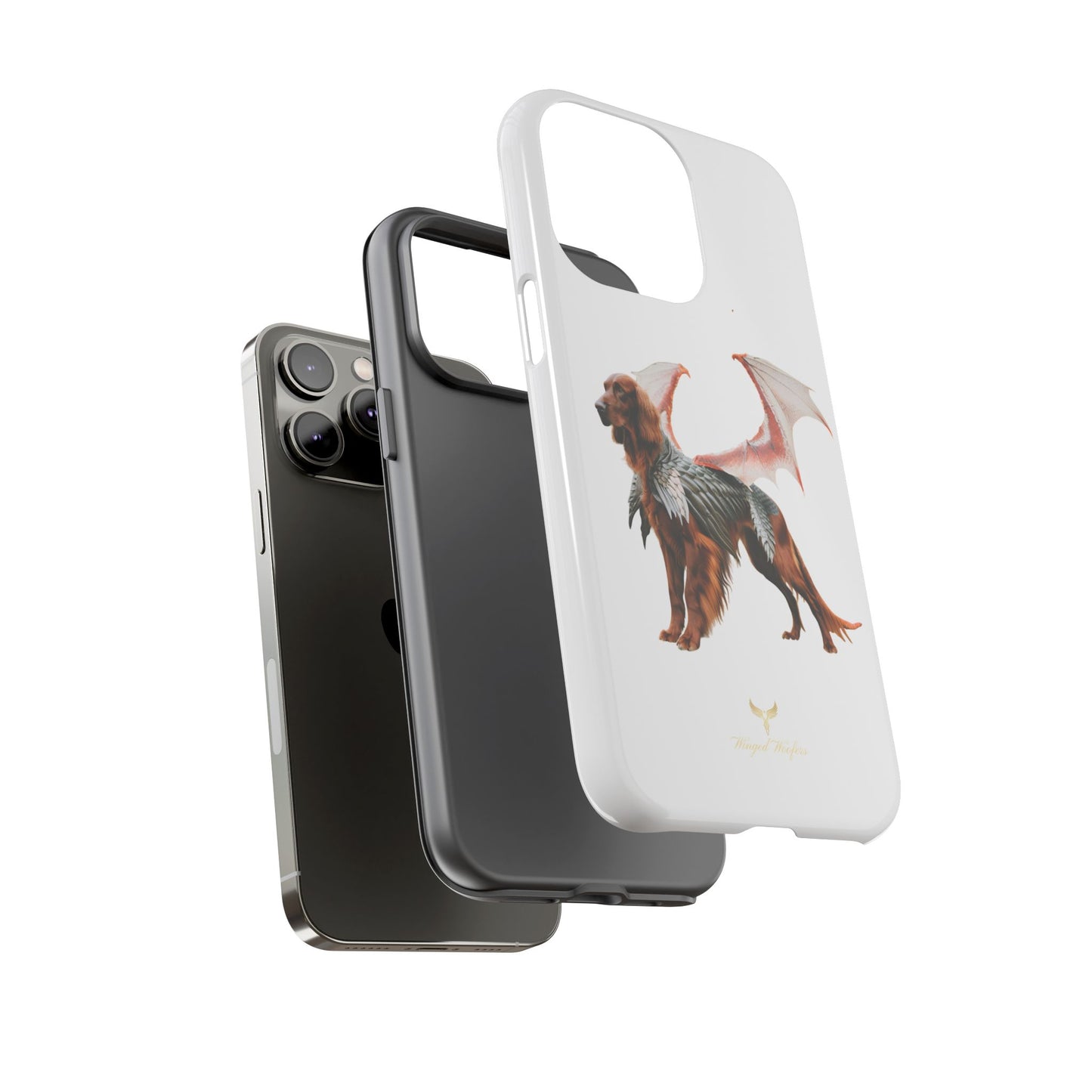 Fantasy Irish Setter with Dragon Wings Phone Case - Tough Cases with Winged Dog Design