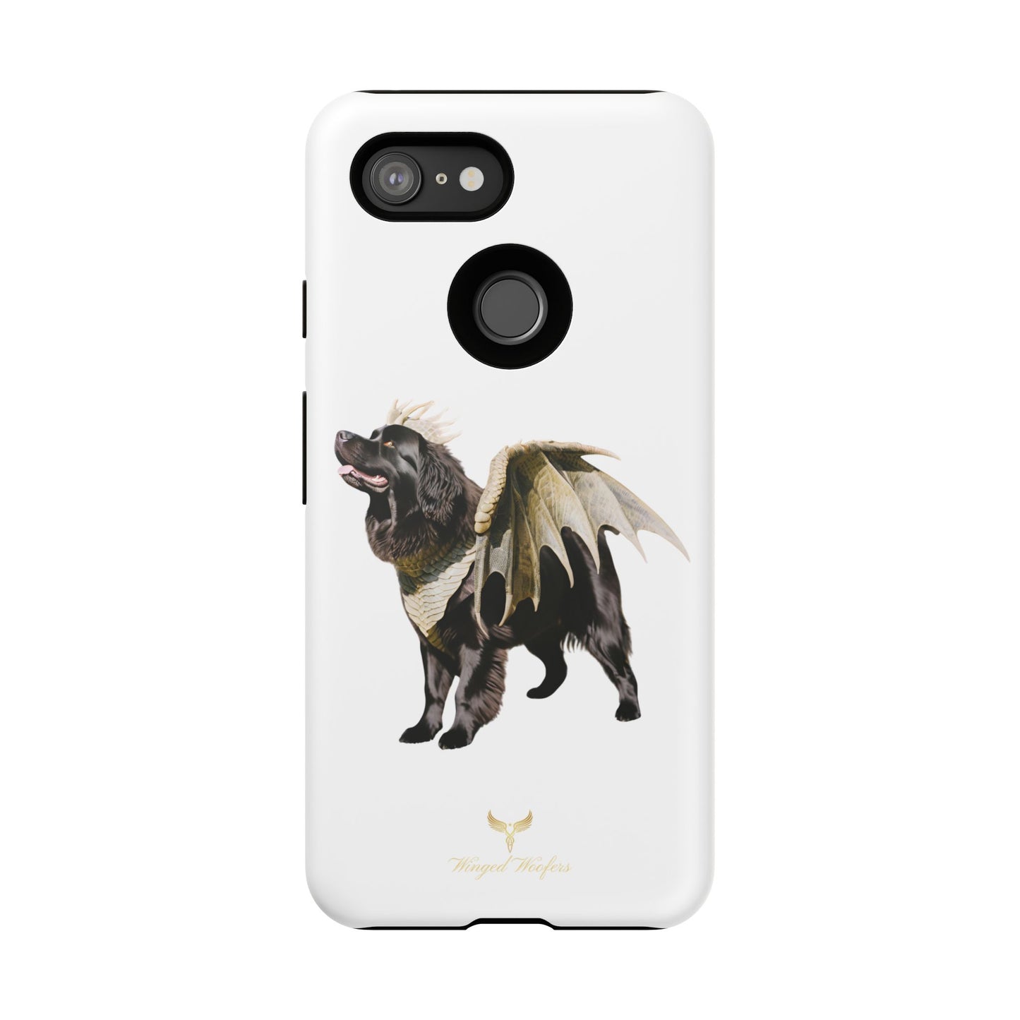 Magical Newfoundland Dog Phone Case - Tough & Stylish Cover with Winged Canine Design