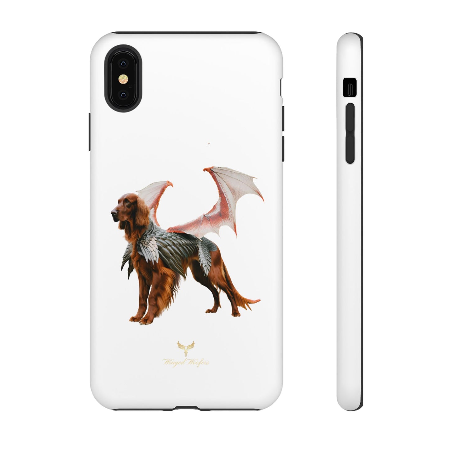 Fantasy Irish Setter with Dragon Wings Phone Case - Tough Cases with Winged Dog Design